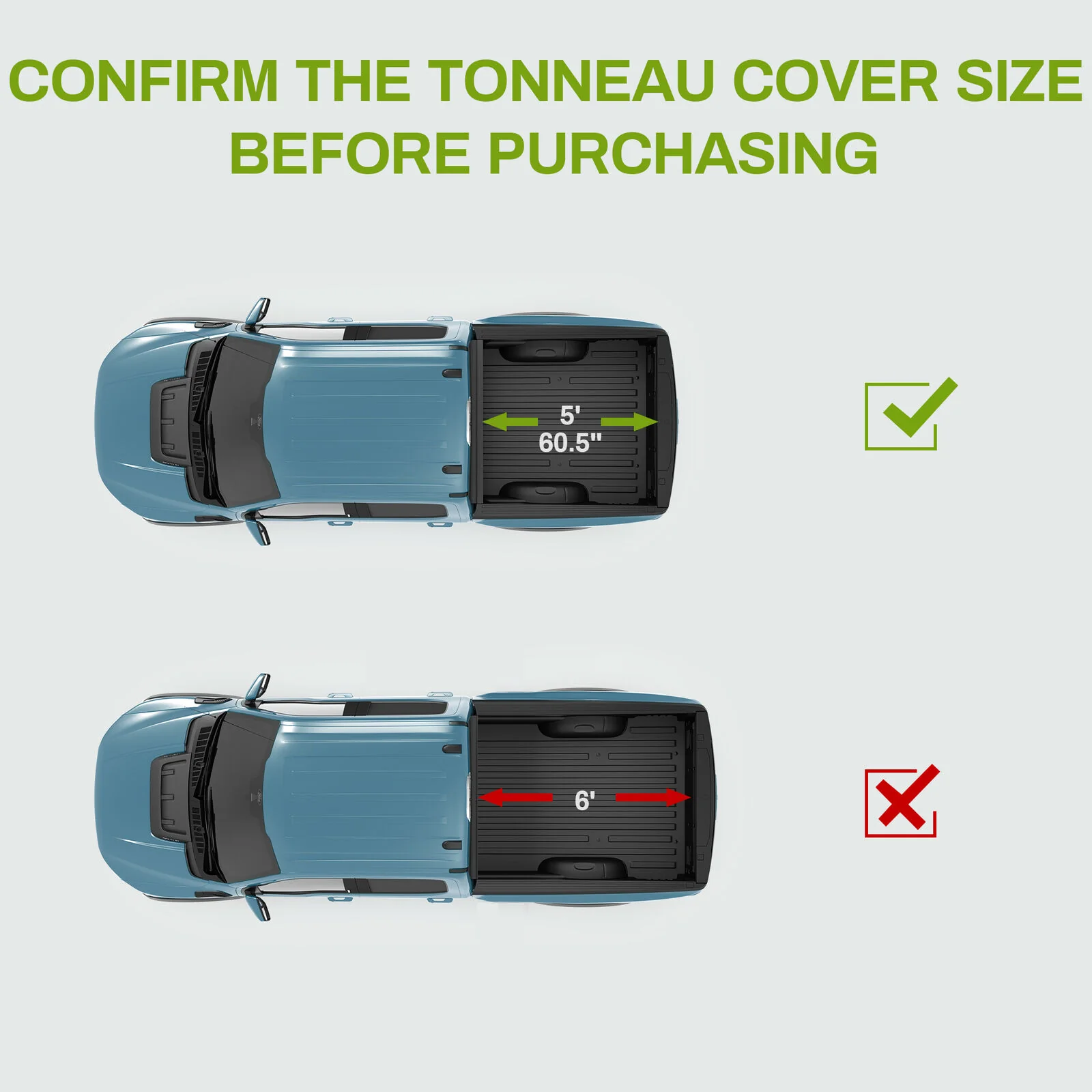 5FT Tri-fold Tonneau Cover For 2024-2025 Toyota Tacoma Truck Bed Water Proof 60.5" - Image 3