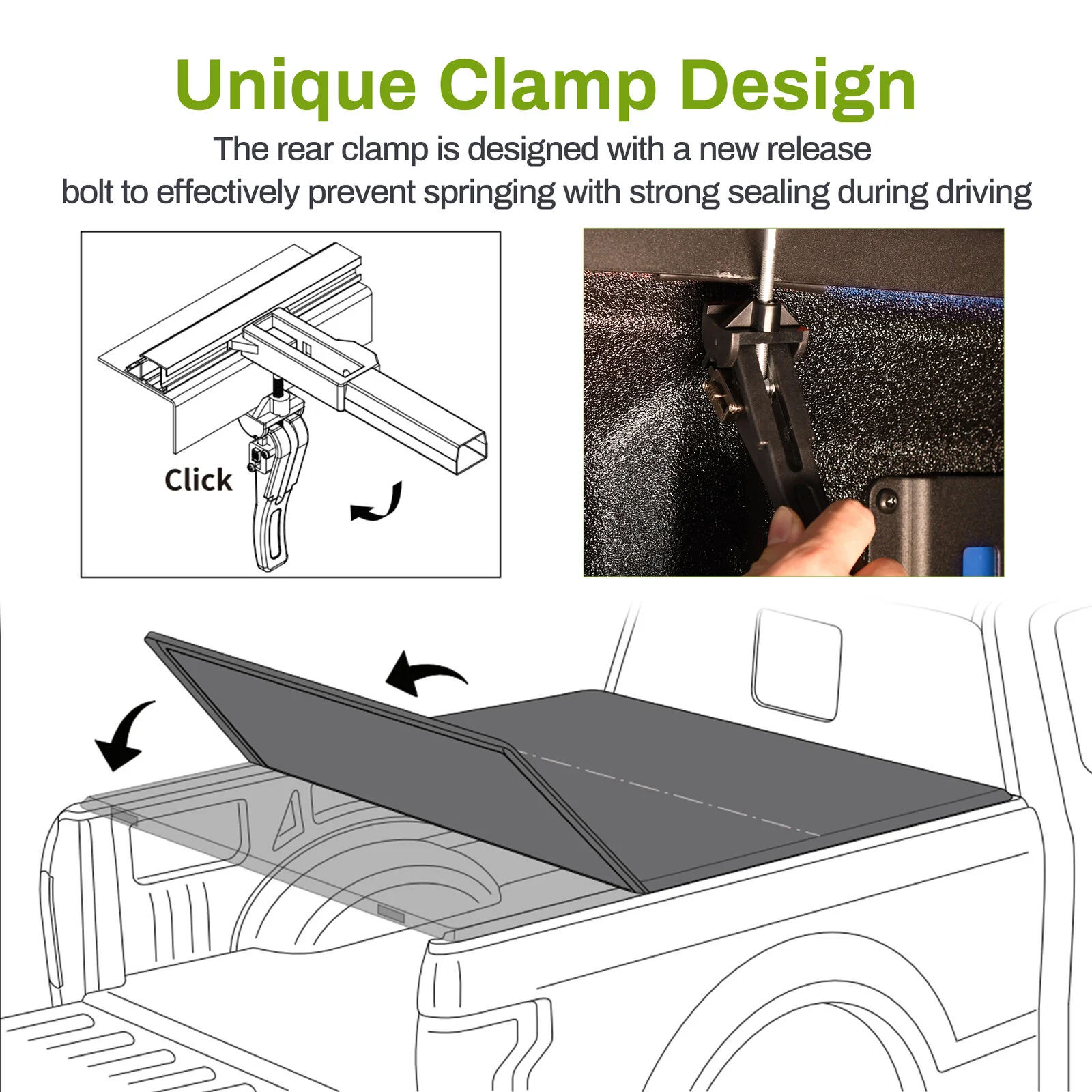 5FT Tri-fold Tonneau Cover For 2024-2025 Toyota Tacoma Truck Bed Water Proof 60.5" - Image 5