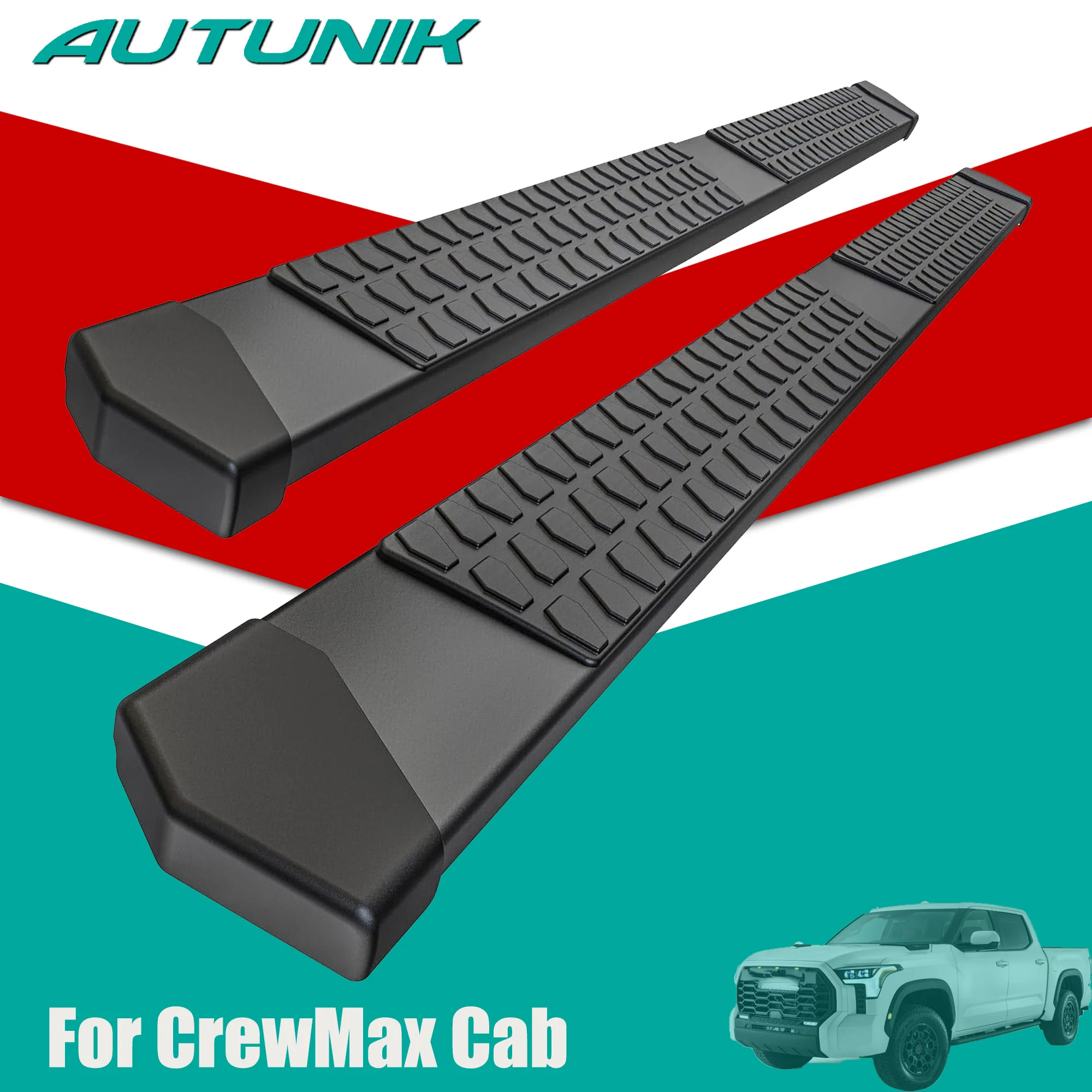 6" Running Boards For 2022-2026 Toyota Tundra CrewMax Cab Side Steps Nerf Bars
