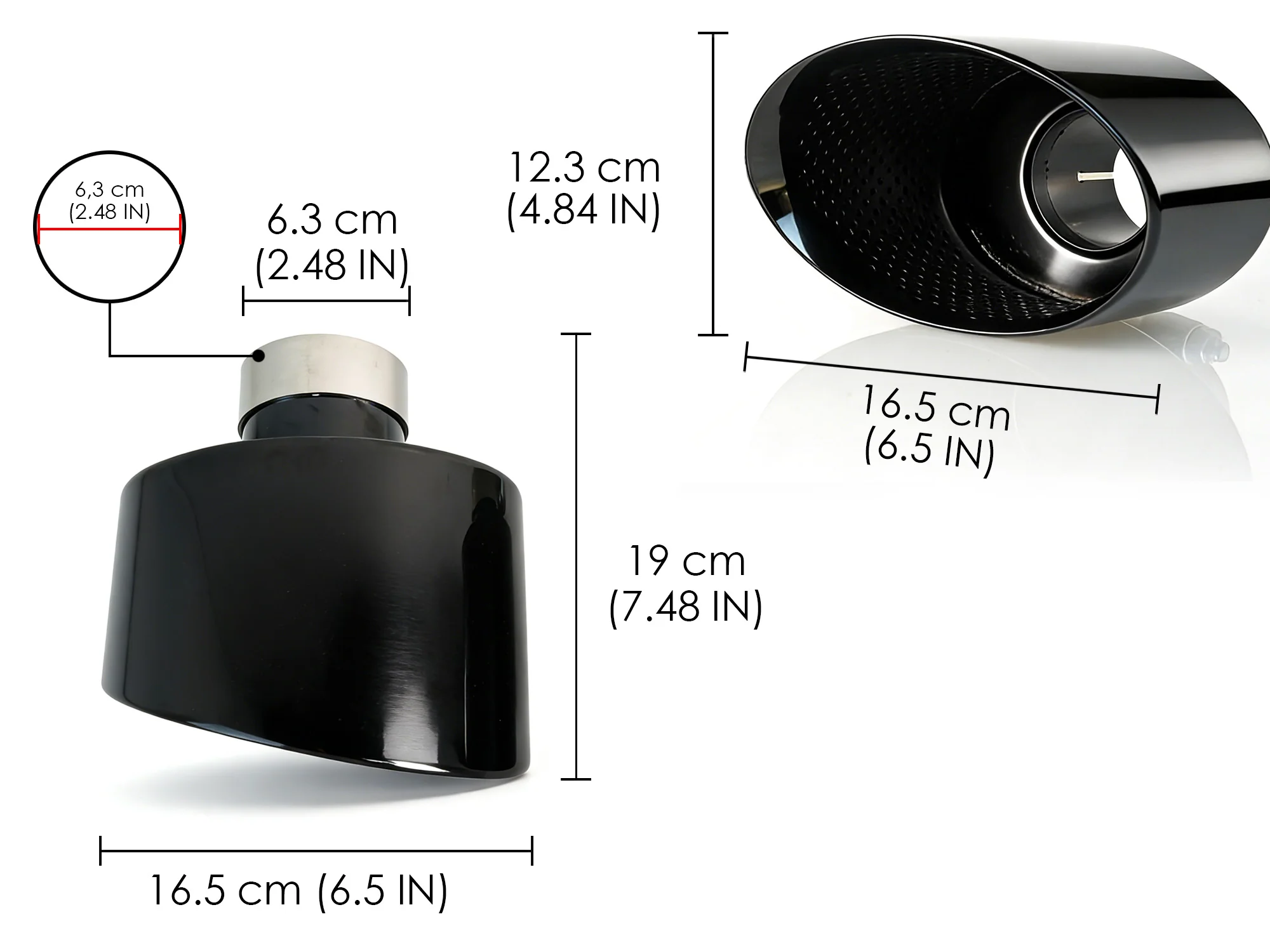 65mm Inlet Oval Exhaust Tips for Audi A3 A4 A5 A6 A7 Up To RS3 RS4 RS5 RS6 RS7 - Image 12