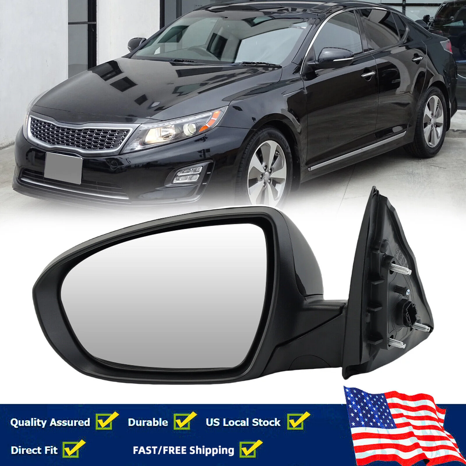 6Pin Driver Side Mirror For Kia Optima 2014-2015 Heated Turn Signal Light Manual - Image 2
