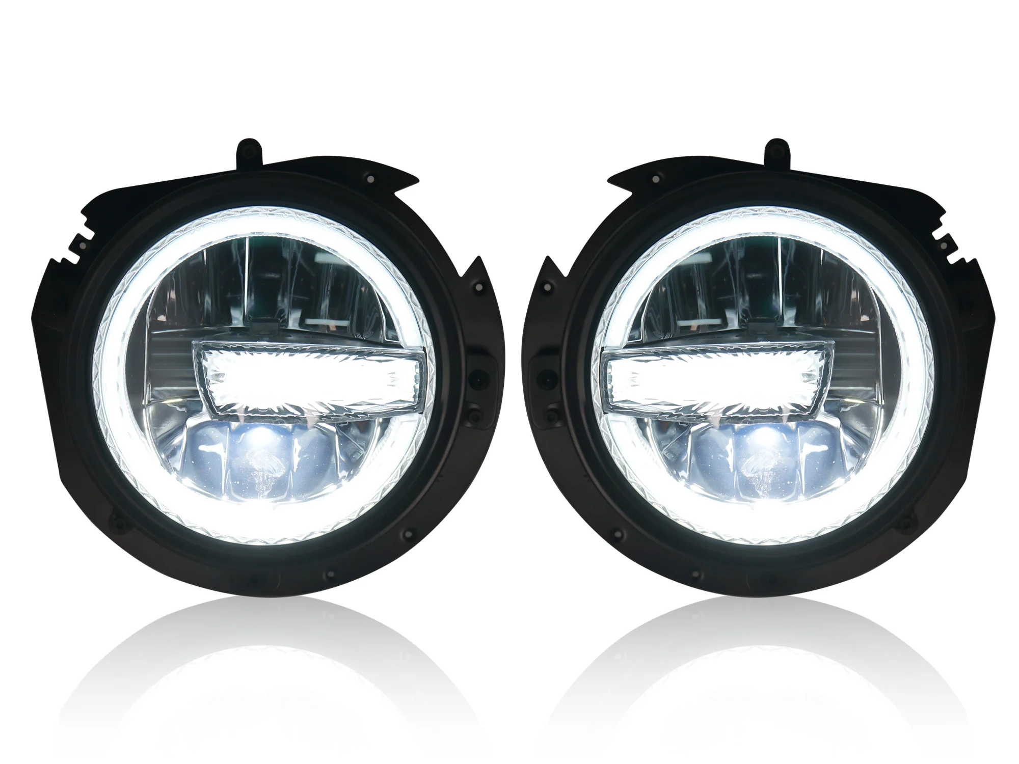 7'' LED Headlights w/Halo + 9'' Brackets for 2018-2024 Jeep Wrangler JL JLU Gladiator - Image 4
