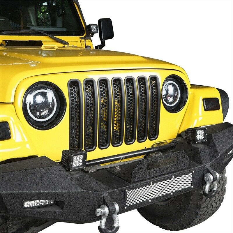 7PCS Front Grille Insert Mesh Grill Chip for Jeep Wrangler TJ 1997-2006 - Image 3