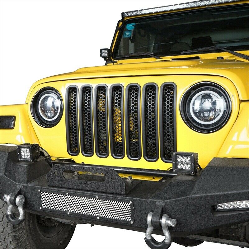 7PCS Front Grille Insert Mesh Grill Chip for Jeep Wrangler TJ 1997-2006 - Image 4