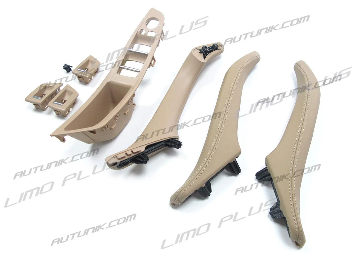 7pcs Beige Leather Door Handle Trim for BMW 5 Series F10 F11 2010–2016 Interior Set - Image 12