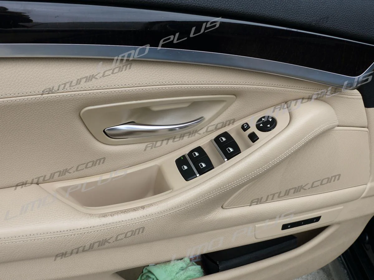 7pcs Beige Leather Door Handle Trim for BMW 5 Series F10 F11 2010–2016 Interior Set - Image 4