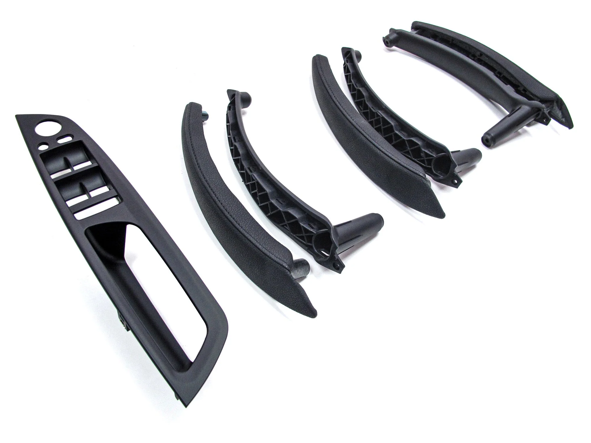 7x Black Leather Inner Interior Door Pull Handle Trim for BMW X5 E70 X6 E71 E72 it56 - Image 5