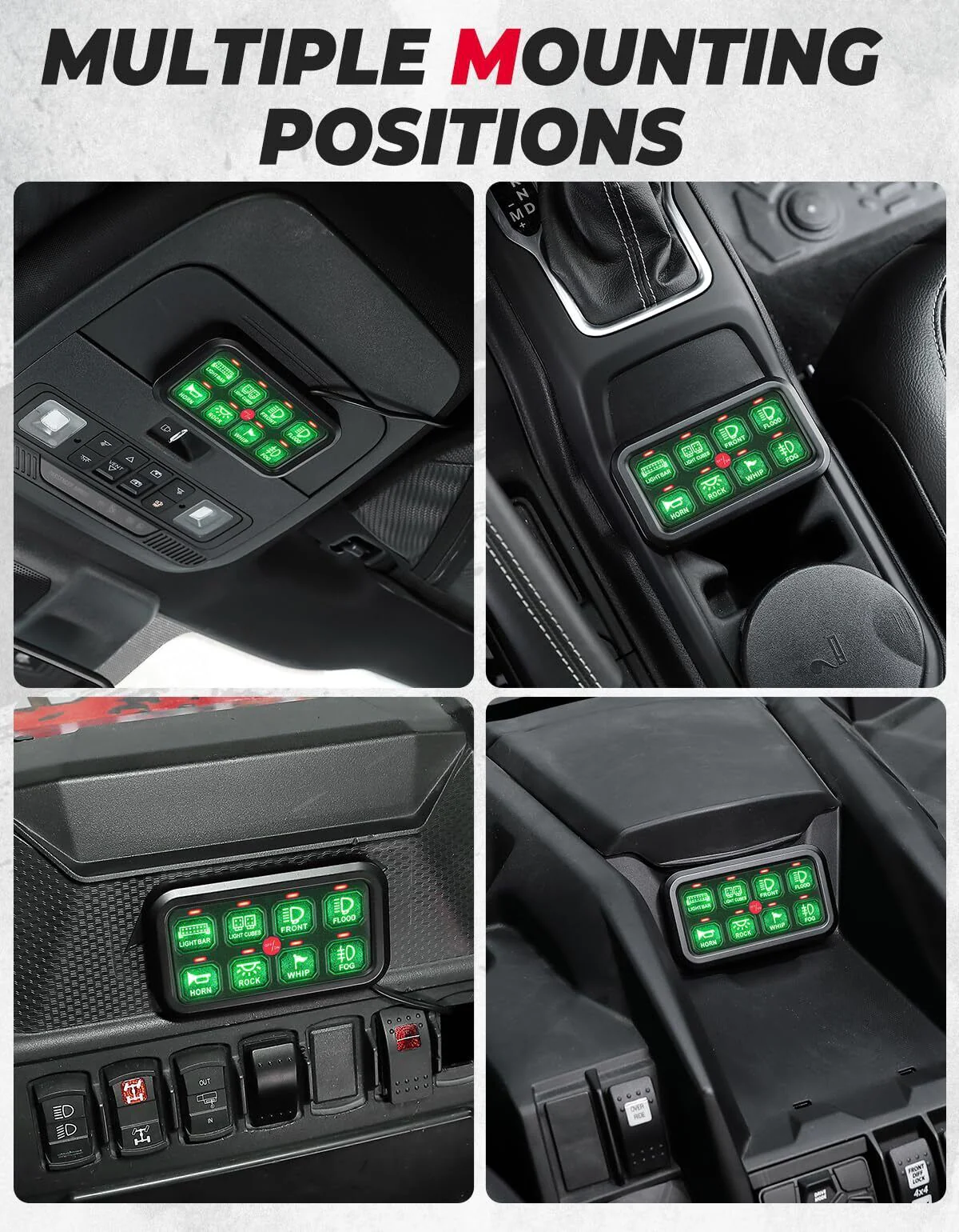 8 Gang Switch Panel LED Light Bar Electronic Relay System for UTV Boat - Image 4