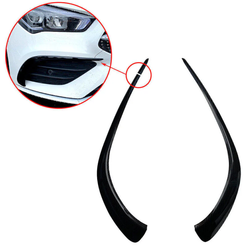 For 2020-2023 Mercedes CLA C118 AMG Sport Front Bumper Lip Splitter Canards Trim Glossy Black - Image 7