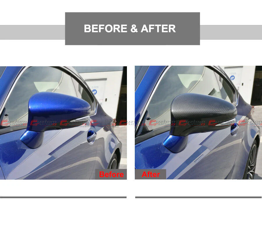 Add-On Real Carbon Fiber Mirror Cover Caps Replacement for Lexus IS ES GS LS CT RC 2013-2020 - Image 4