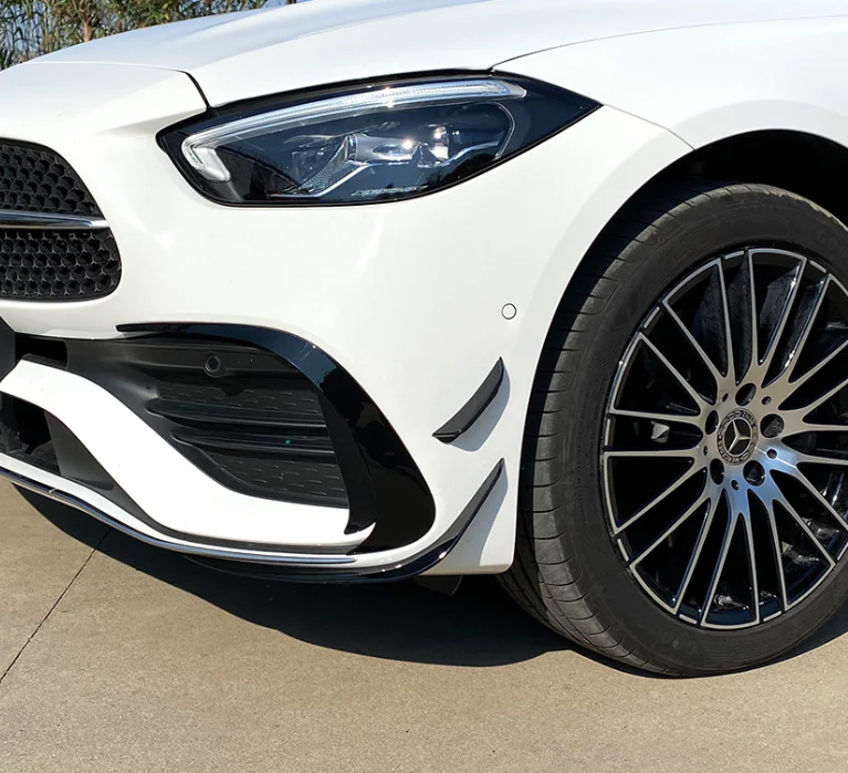 Gloss Black Front Splitter Side Flaps For Mercedes W206 Sedan C200 C300 C43 AMG 2022-2024 - Image 12