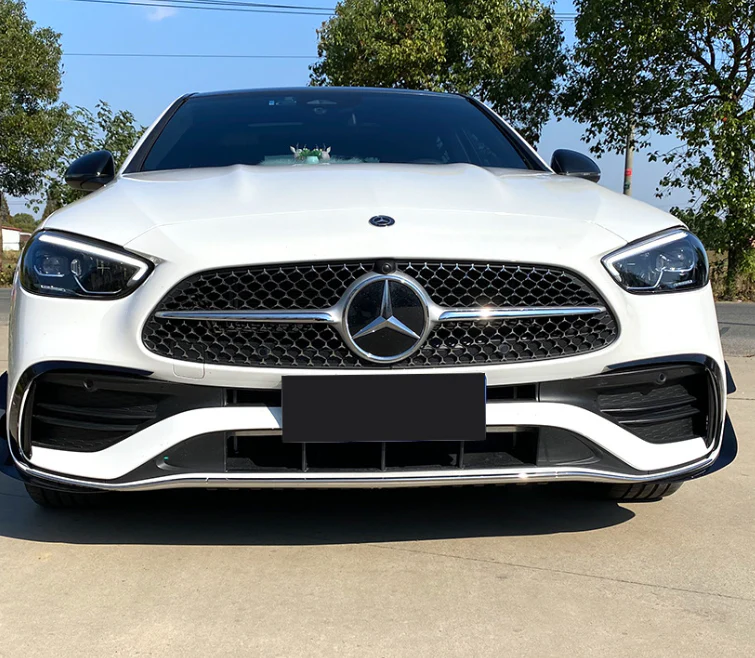 Gloss Black Front Splitter Side Flaps For Mercedes W206 Sedan C200 C300 C43 AMG 2022-2024 - Image 9