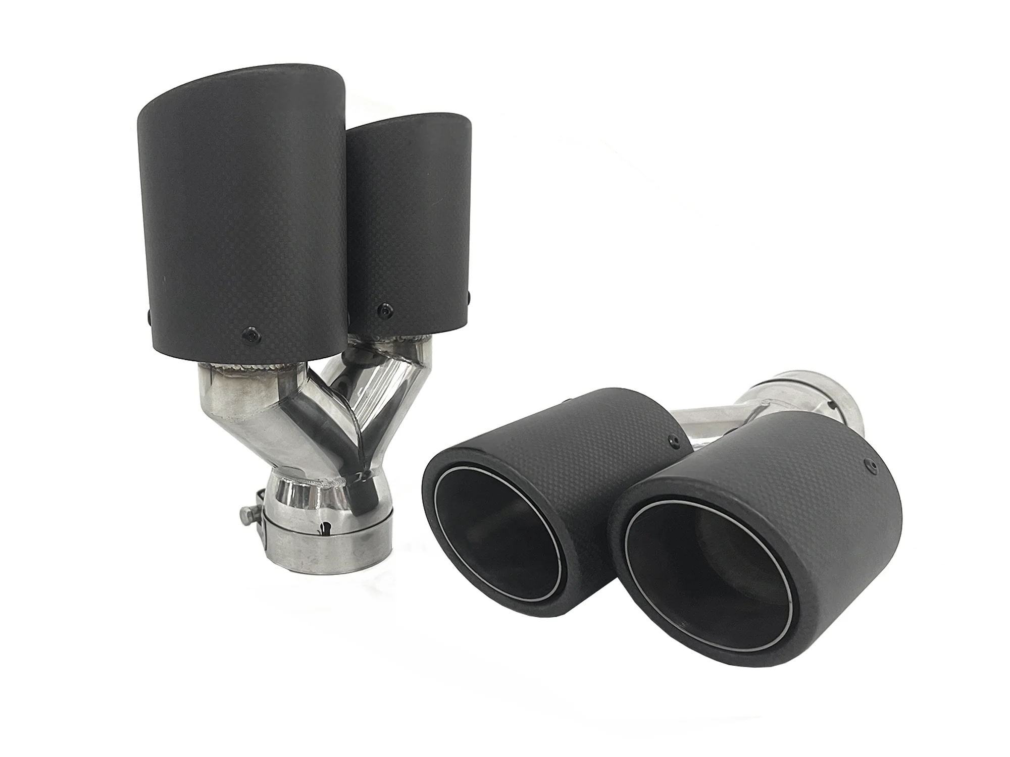 AK Style Matte Carbon Fiber Exhaust Tip Upgrade 65mm Inlet - Image 6