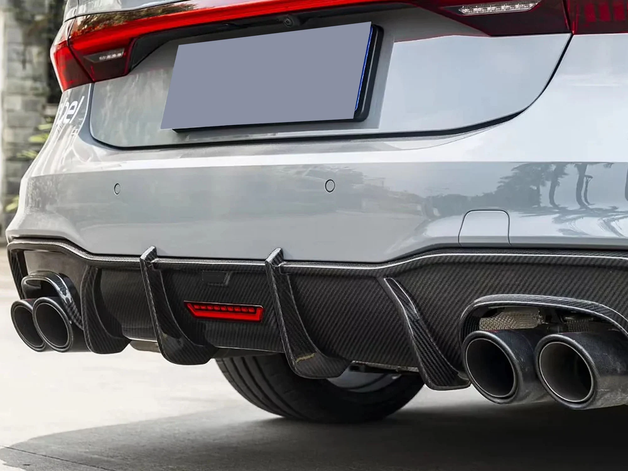 Dual Matte Carbon Exhaust Pipe Tips for Audi A4 A5 A6 A7 Modifications - Image 4