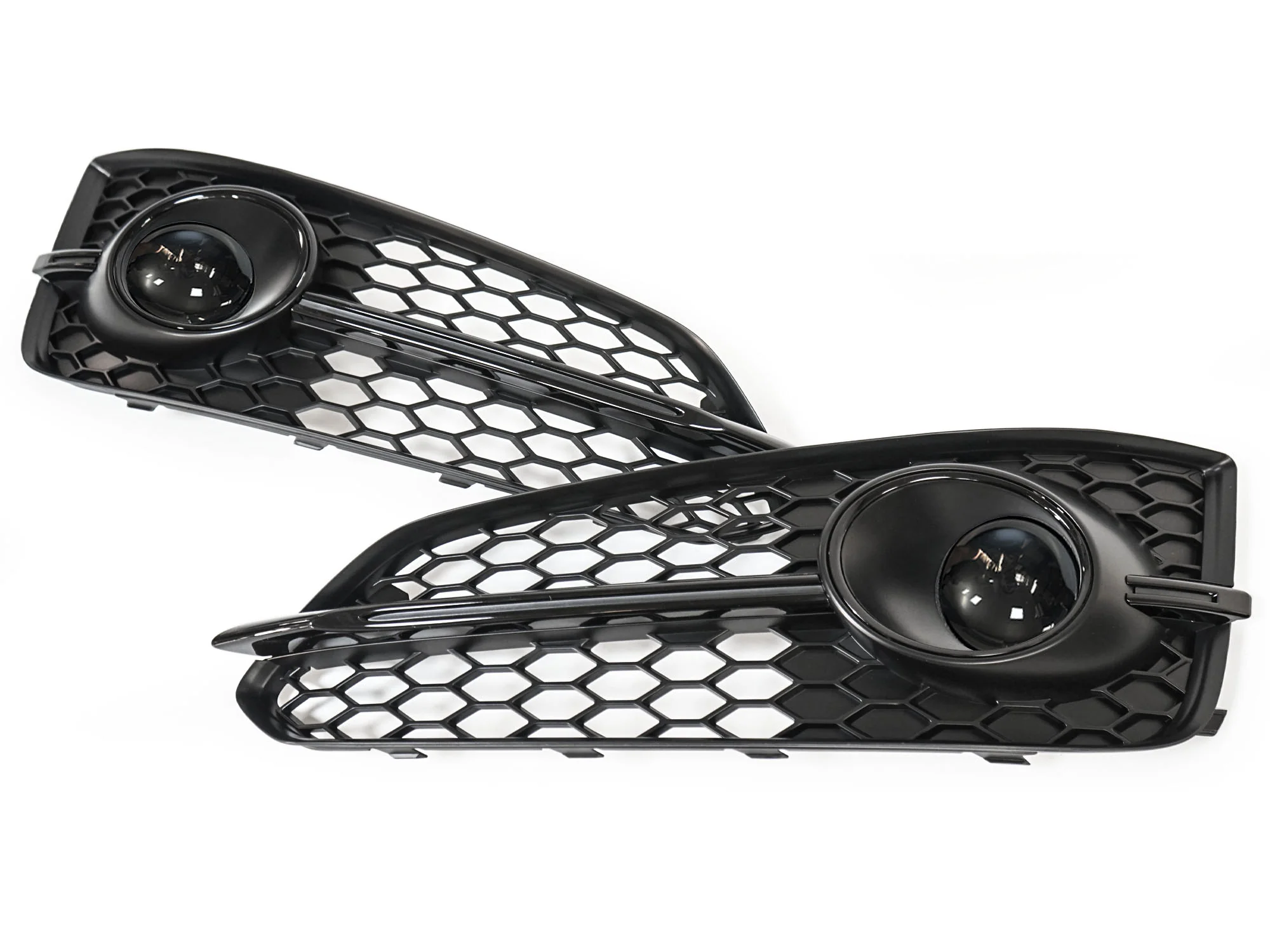 All Black Front Fog Light Grille Covers For Audi A8 S-Line S8 D4 2015–2018 - Image 6