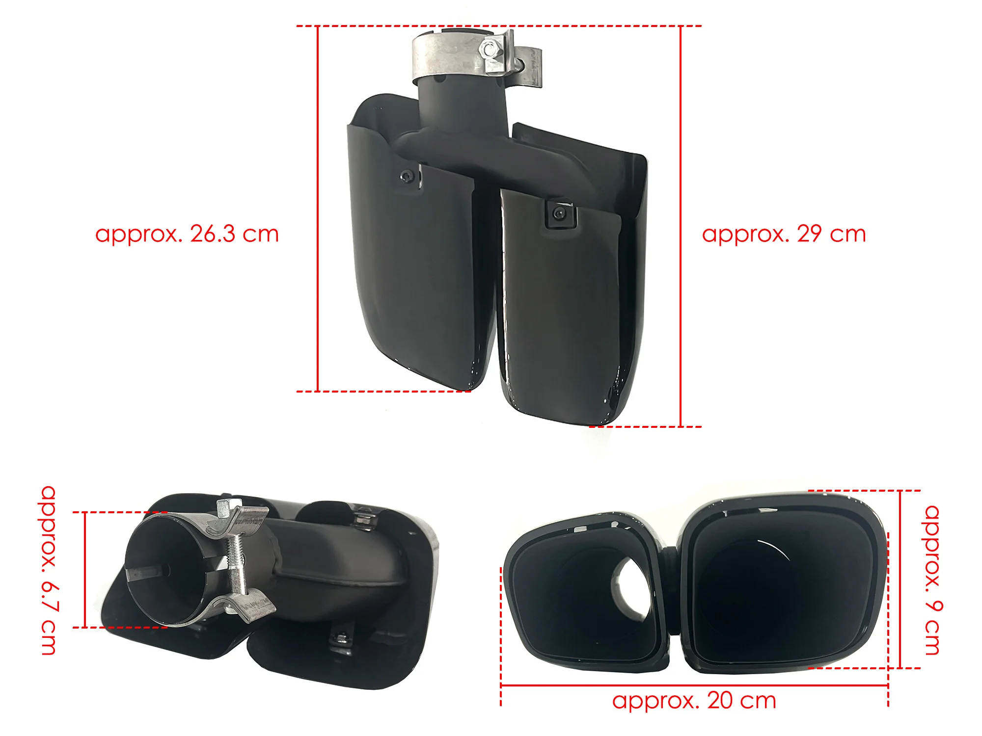Square Exhaust Tips Muffler Pipe Black for Porsche Macan Base 2014-2018 - Image 11