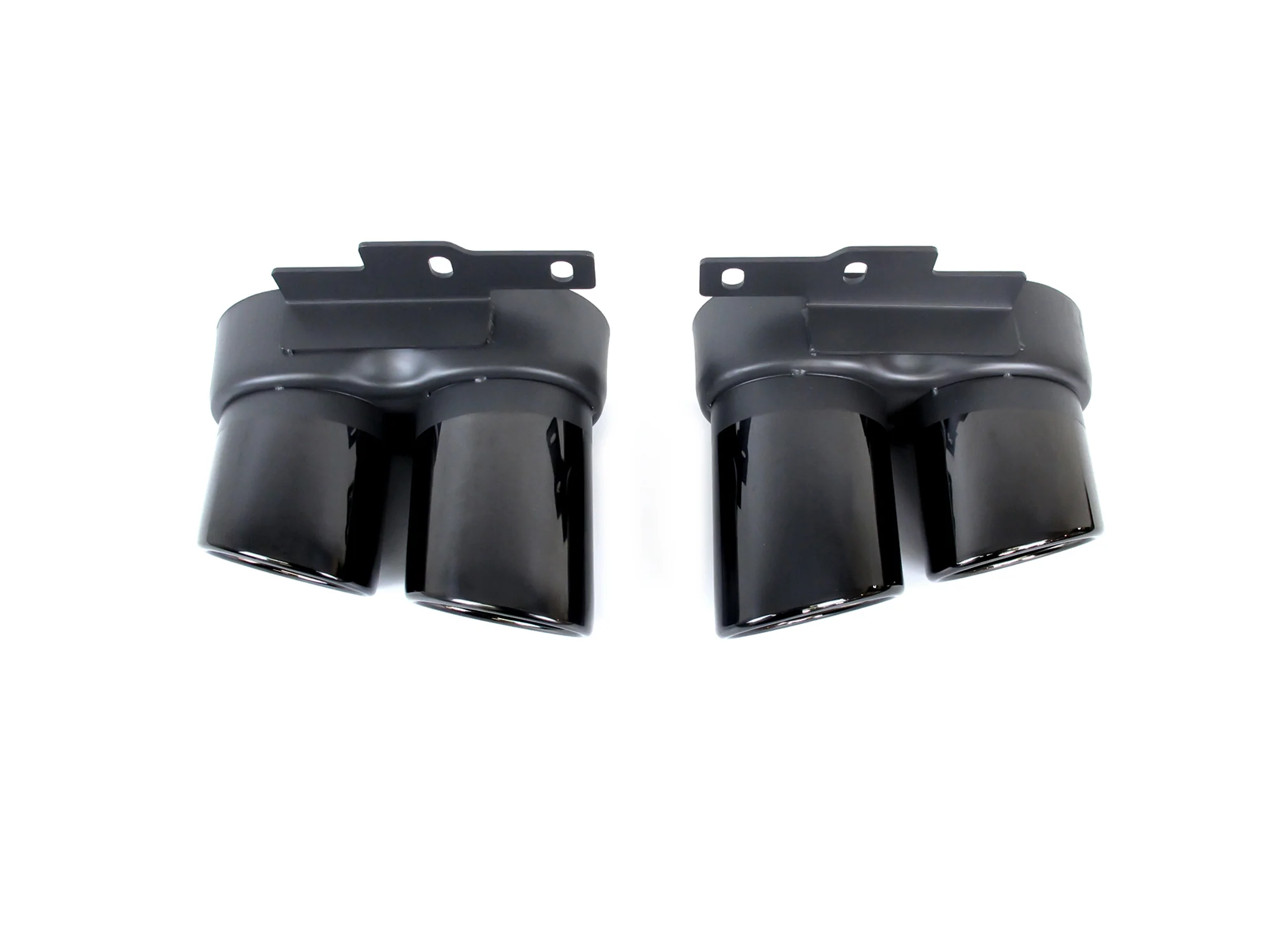 63mm Inlet Exhaust Tips Muffler Black For AUDI A6 C8 A7 2019-2024 Refit to S6 S7 - Image 7