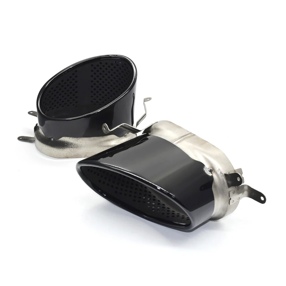 Black Exhaust Tips Muffler For AUDI A4 A5 A6 A7 Refit To RS3 RS4 RS6 RS7 - Image 4