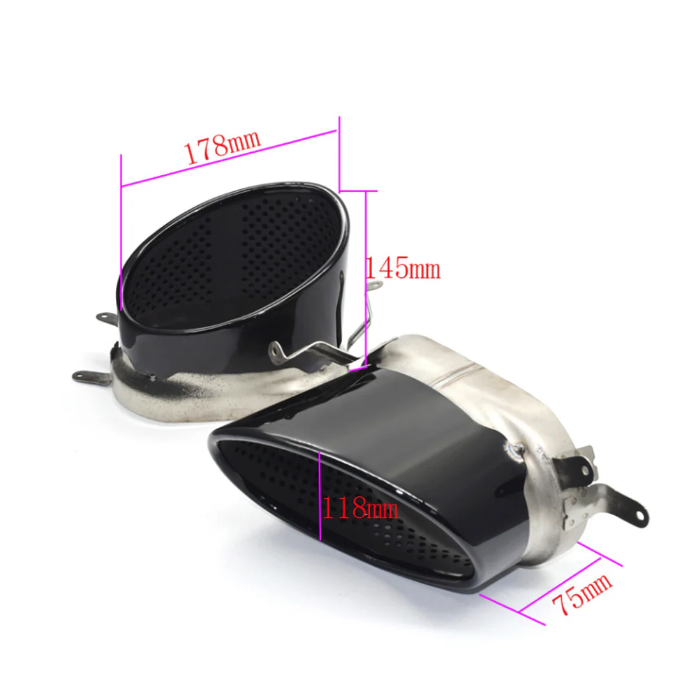 Black Exhaust Tips Muffler For AUDI A4 A5 A6 A7 Refit To RS3 RS4 RS6 RS7 - Image 5