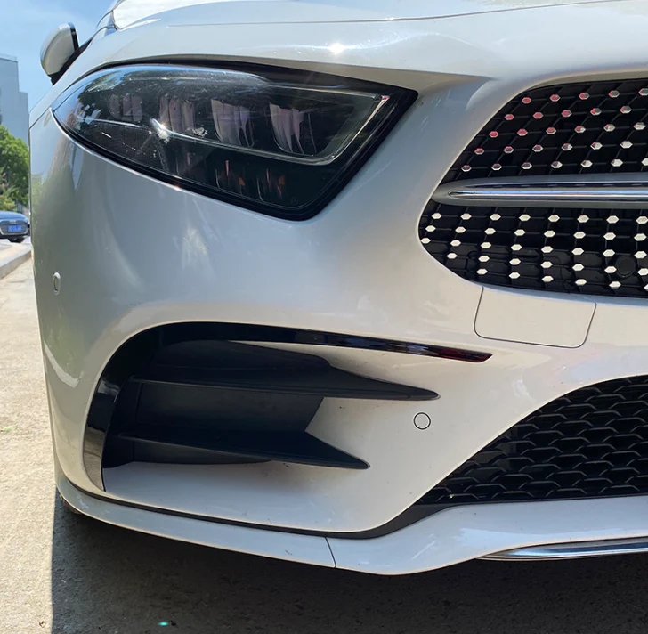 Black Front Bumper Canards Air Vent Trim for Mercedes Benz CLS C257 18-21 - Image 3