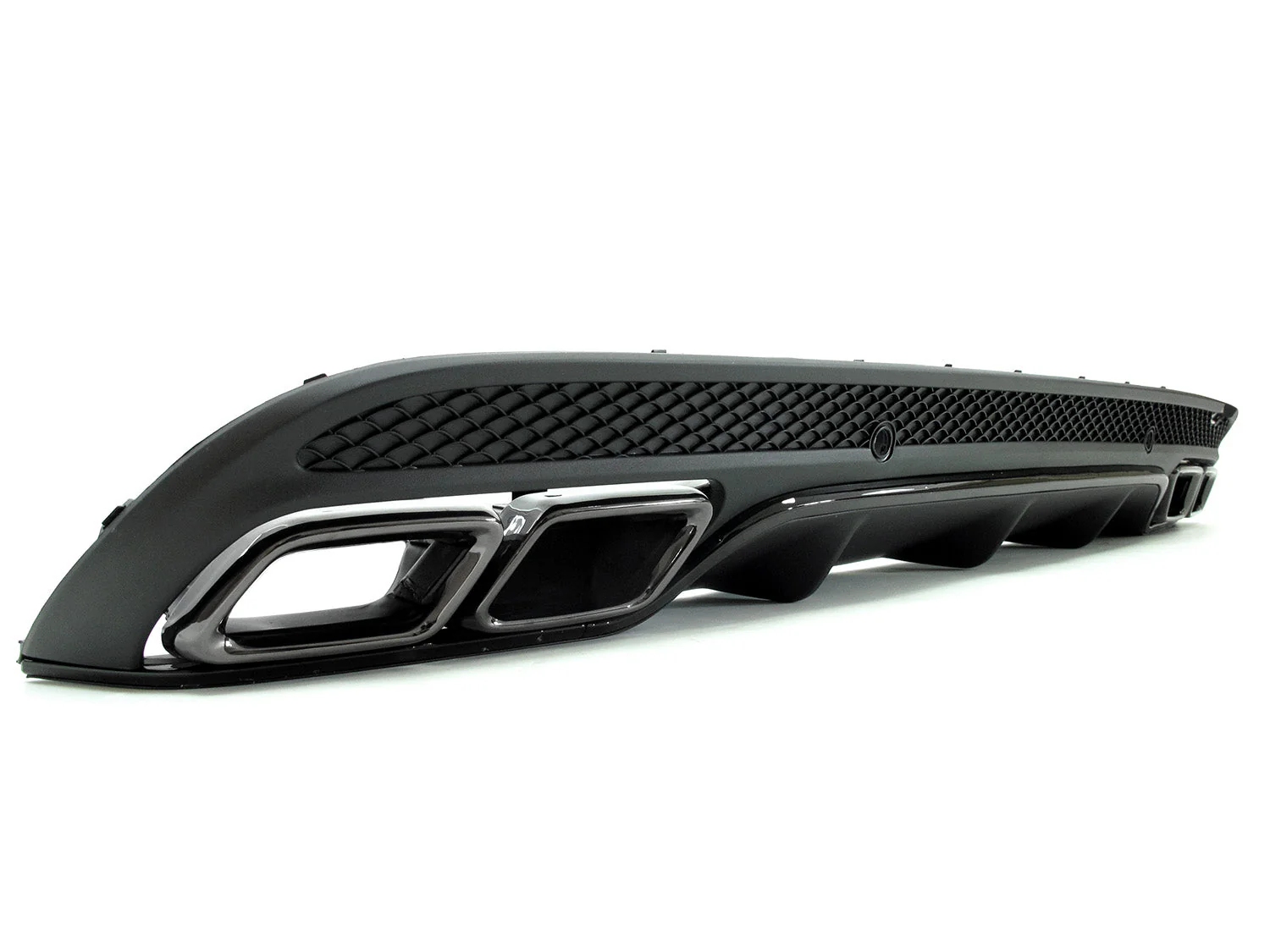 Rear Diffuser + Black Exhaust Tips For Mercedes W205 Sedan C250 C300 C450 C43 AMG 2015-2021 - Image 7