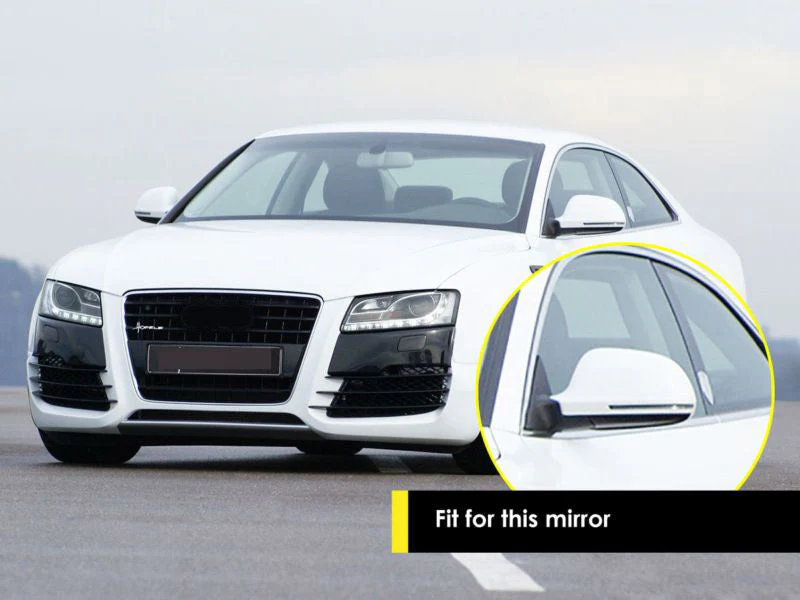 Gloss Black Mirror Cover Caps for Audi A3 8P A4 B8 A5 A6 C6 Q3 (No Side Assist) - Image 14