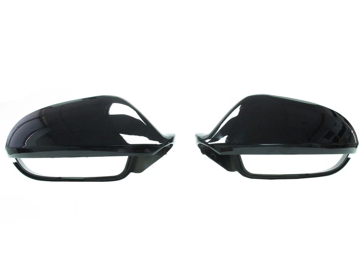 2x For AUDI A6 C7 S6 RS6 2012-2018 Gloss Black Side Mirror Cover Caps w/ Lane Assist Cutout - Image 4