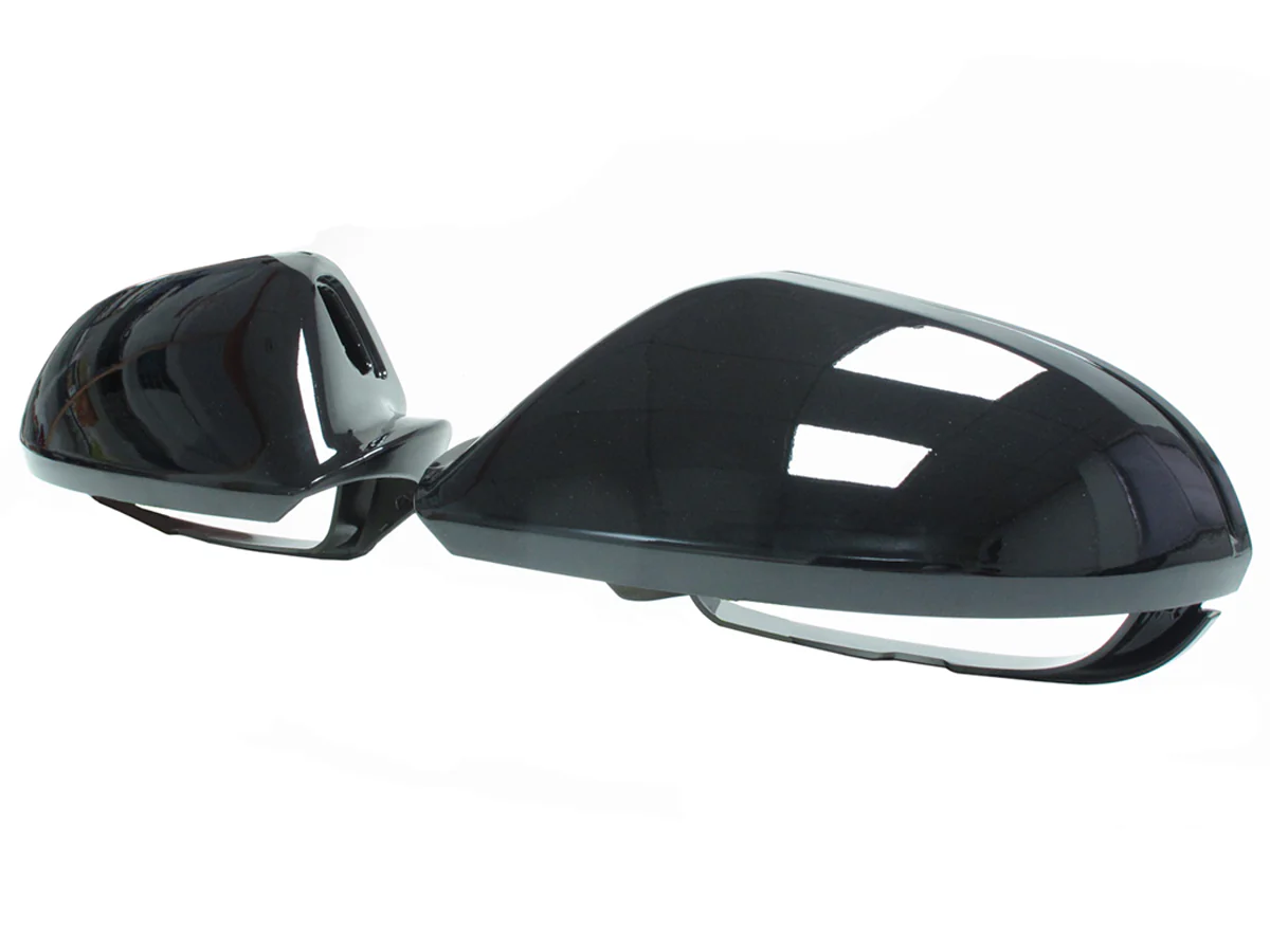 2x For AUDI A6 C7 S6 RS6 2012-2018 Gloss Black Side Mirror Cover Caps w/ Lane Assist Cutout - Image 5