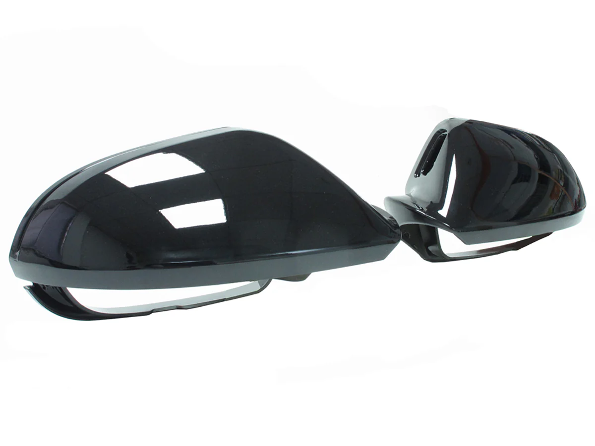 2x For AUDI A6 C7 S6 RS6 2012-2018 Gloss Black Side Mirror Cover Caps w/ Lane Assist Cutout - Image 6