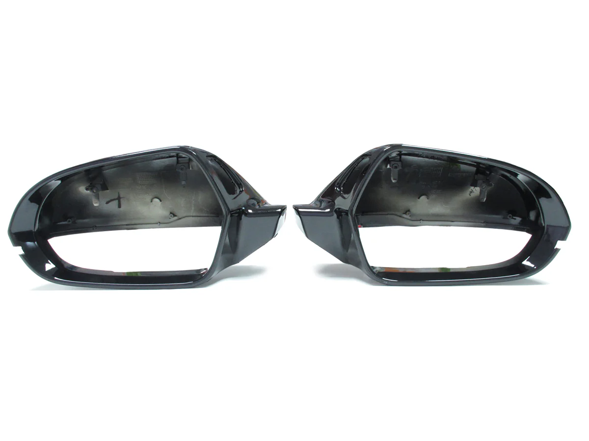 2x For AUDI A6 C7 S6 RS6 2012-2018 Gloss Black Side Mirror Cover Caps w/ Lane Assist Cutout - Image 8
