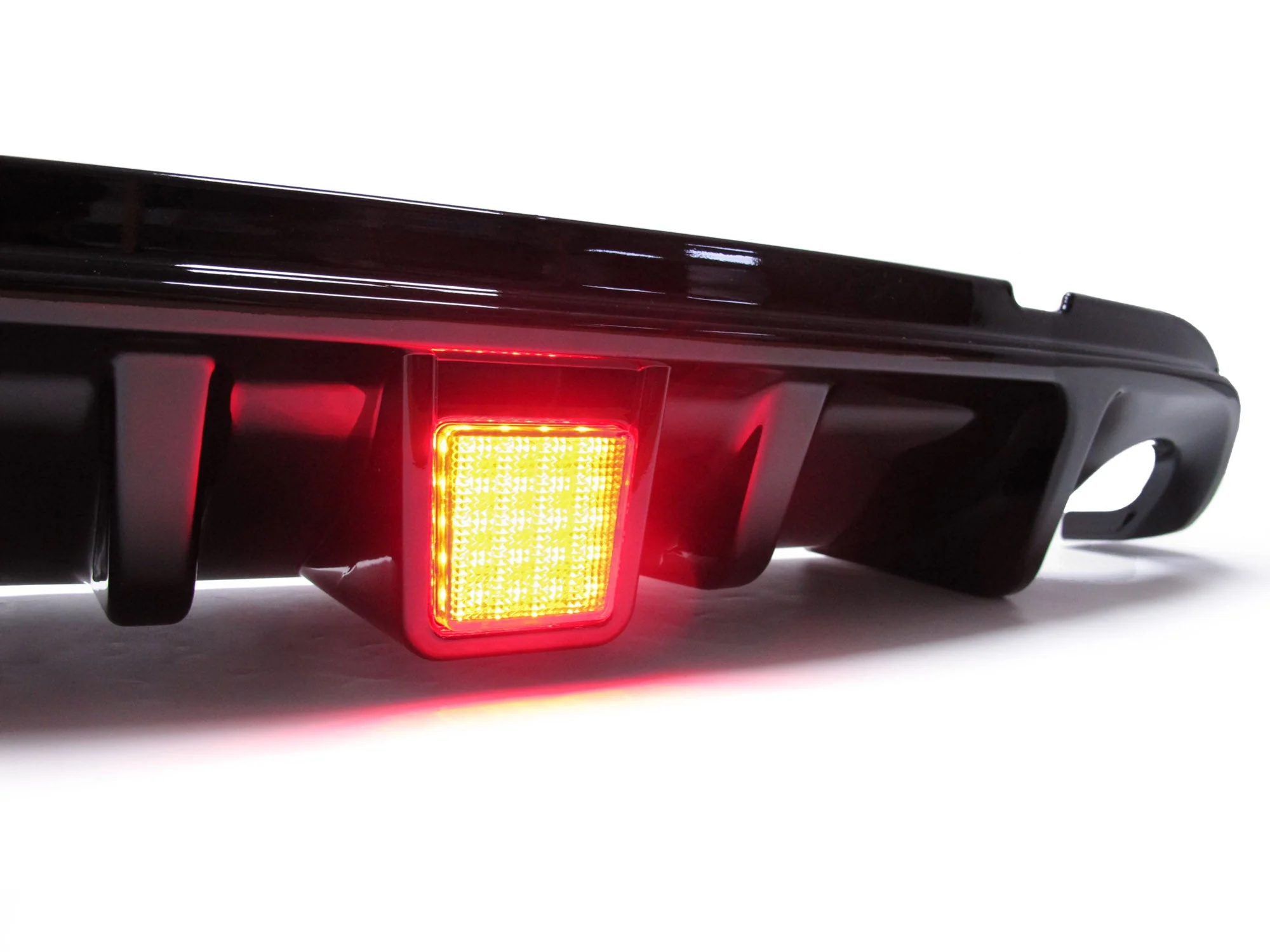 Gloss Black Rear Bumper Diffuser w/ Brake Light For Infiniti Q50 2014-2017 - Image 5