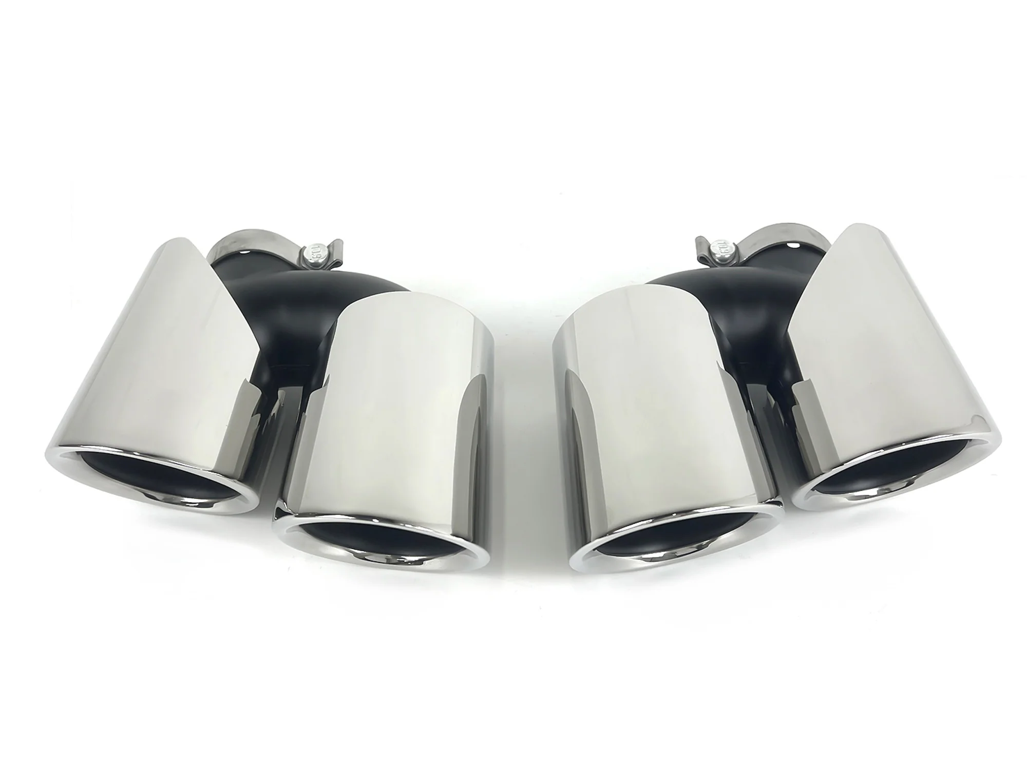Stainless Steel Chrome Exhaust Tips for Porsche Macan Base 2.0L 2015-2018 - Image 4
