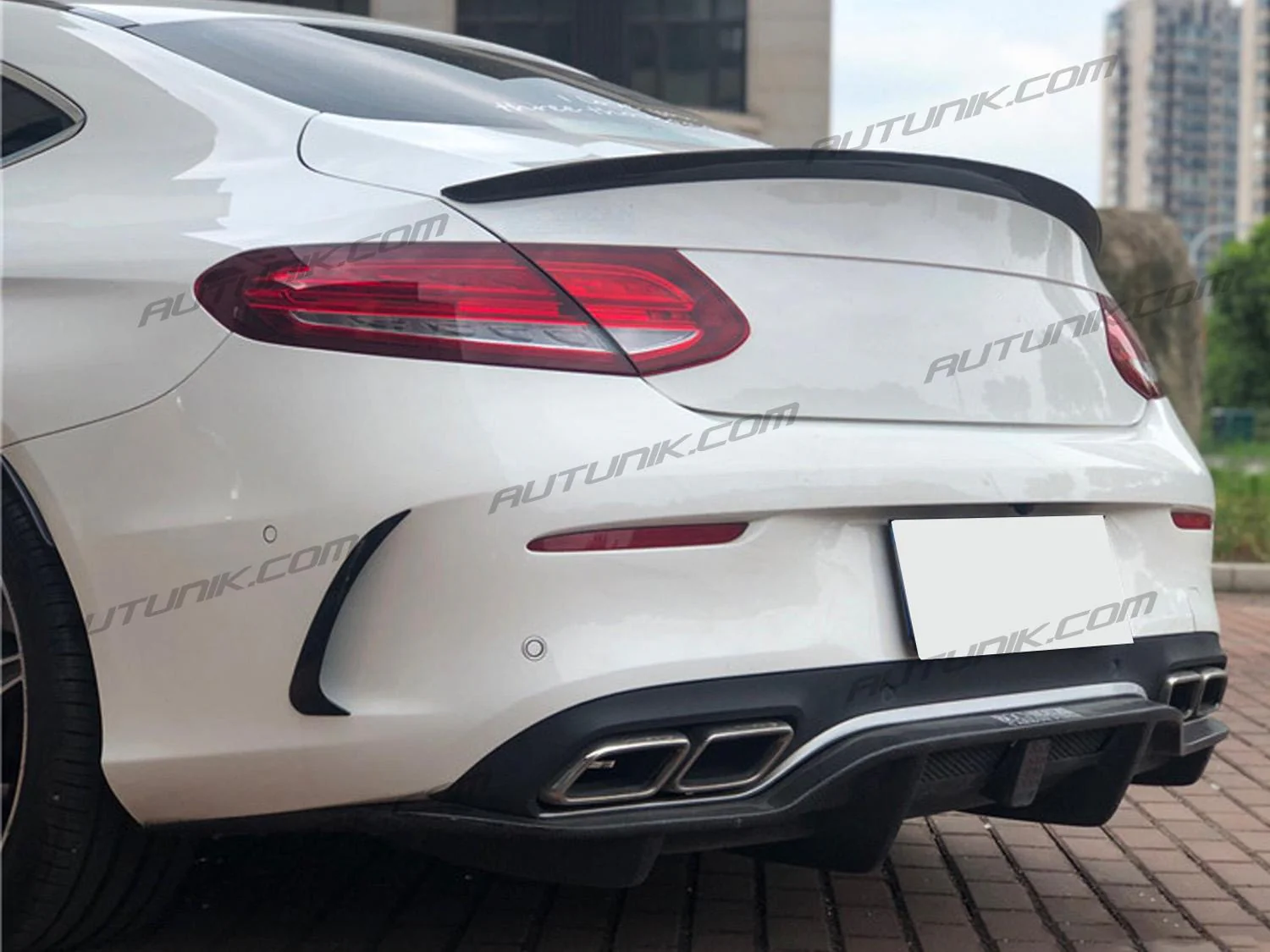 Glossy Black Rear Canards Side Air Vent Trims for Mercedes W205 Coupe C205 C300 C43 AMG 2015-2023 - Image 4