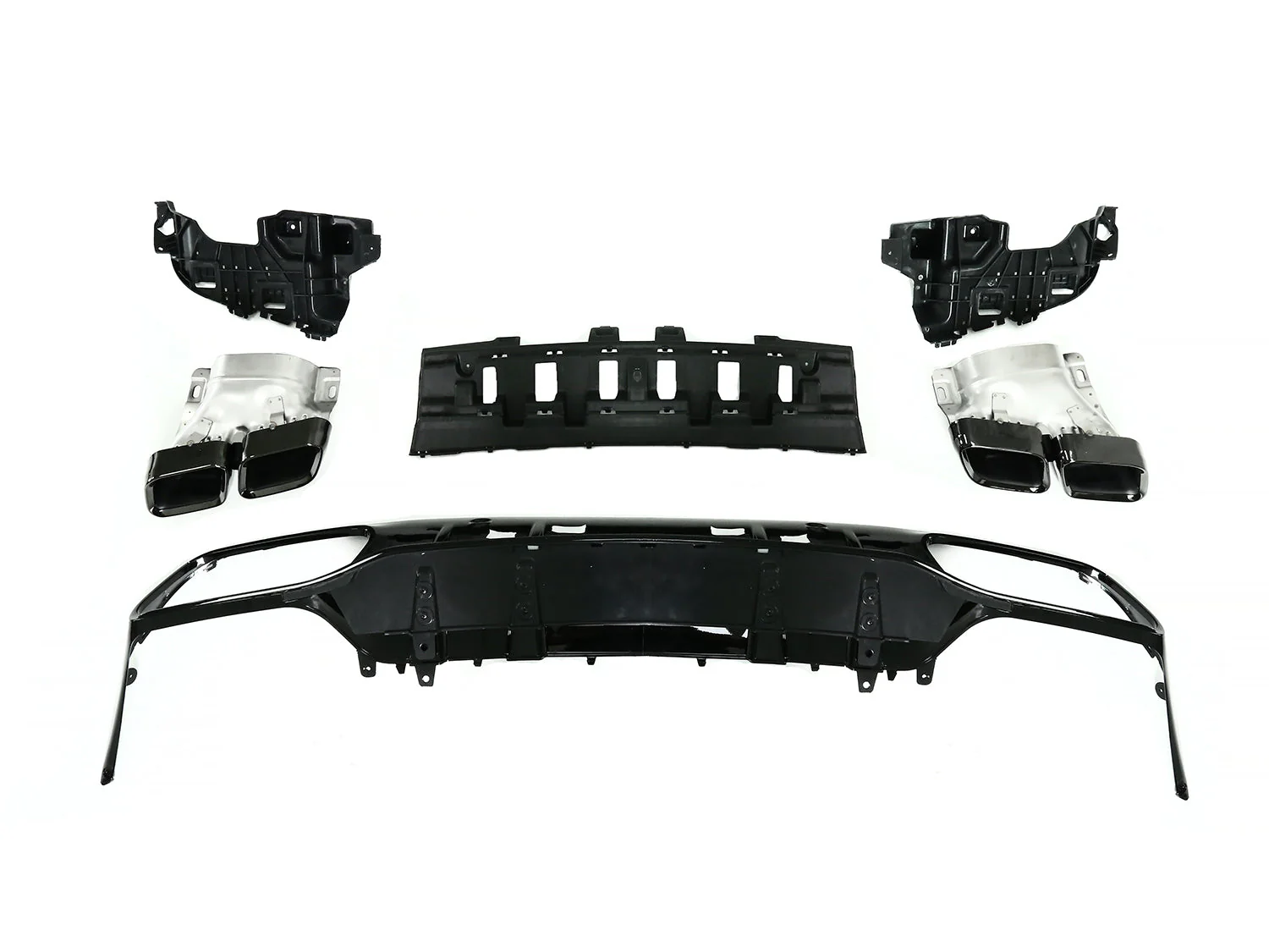 Rear Diffuser + Black Exhaust Tips For Mercedes W205 Coupe AMG Sport 2015-2021 di18 - Image 7