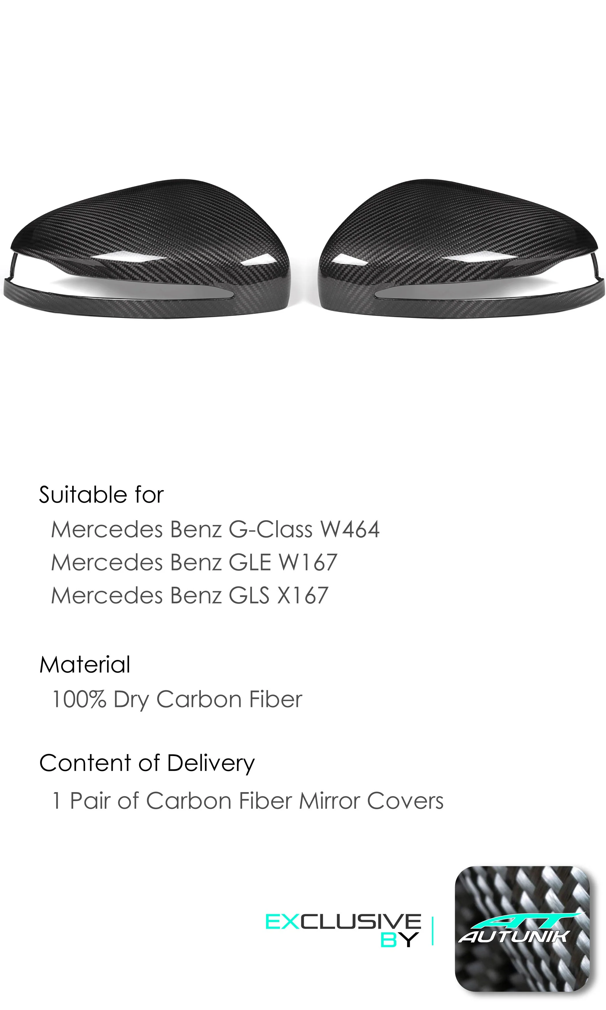 Dry Carbon Fiber Mirror Covers Replace for Mercedes G-Class W464 GLE W167 GLS X167 2020+ mc156 - Image 5
