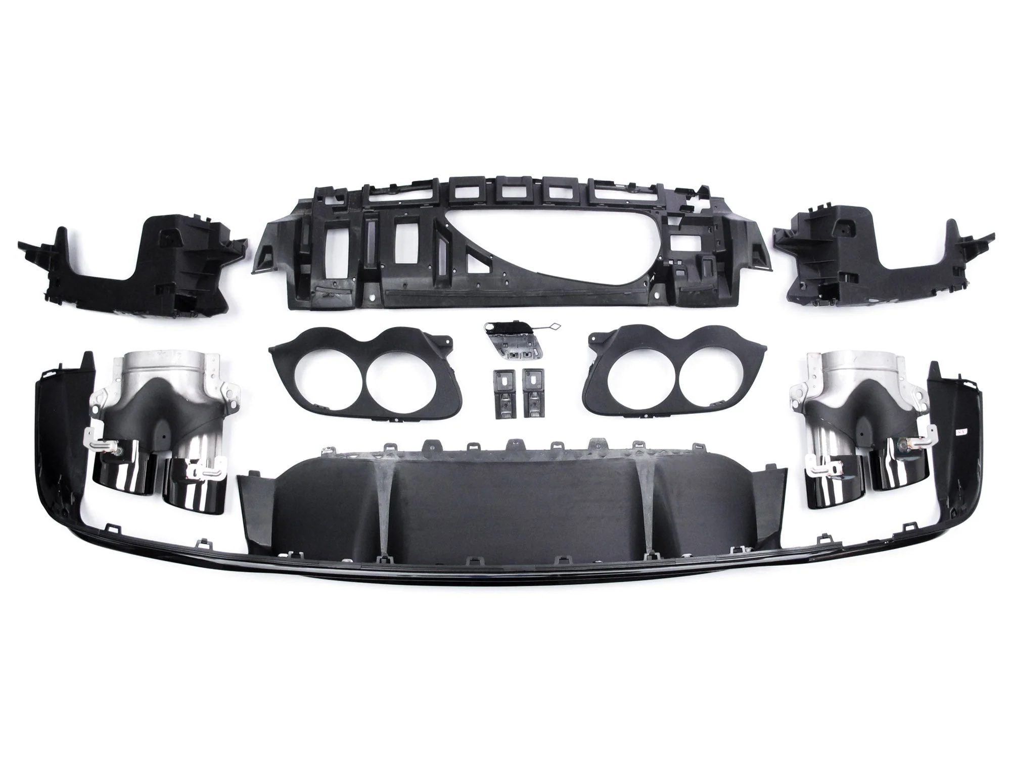Gloss Black Diffuser & Exhaust Tips for Mercedes E-class W213 S213 Sedan AMG 2021-2023 - Image 7