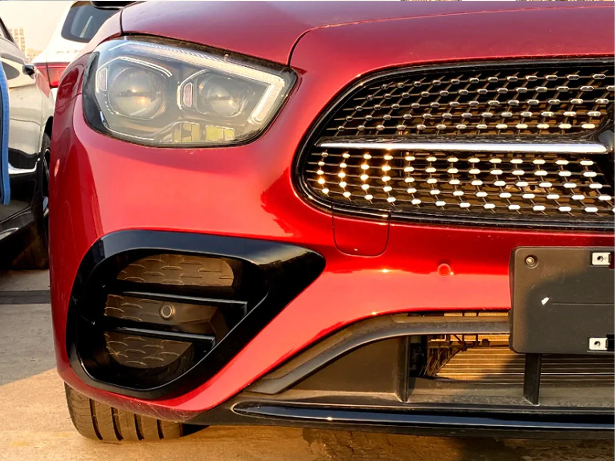 Front Fog Light Cover Duct Vent Grill for Mercedesz W213 S213 A238 C238 AMG Line Facelift 2021-2023 - Image 2