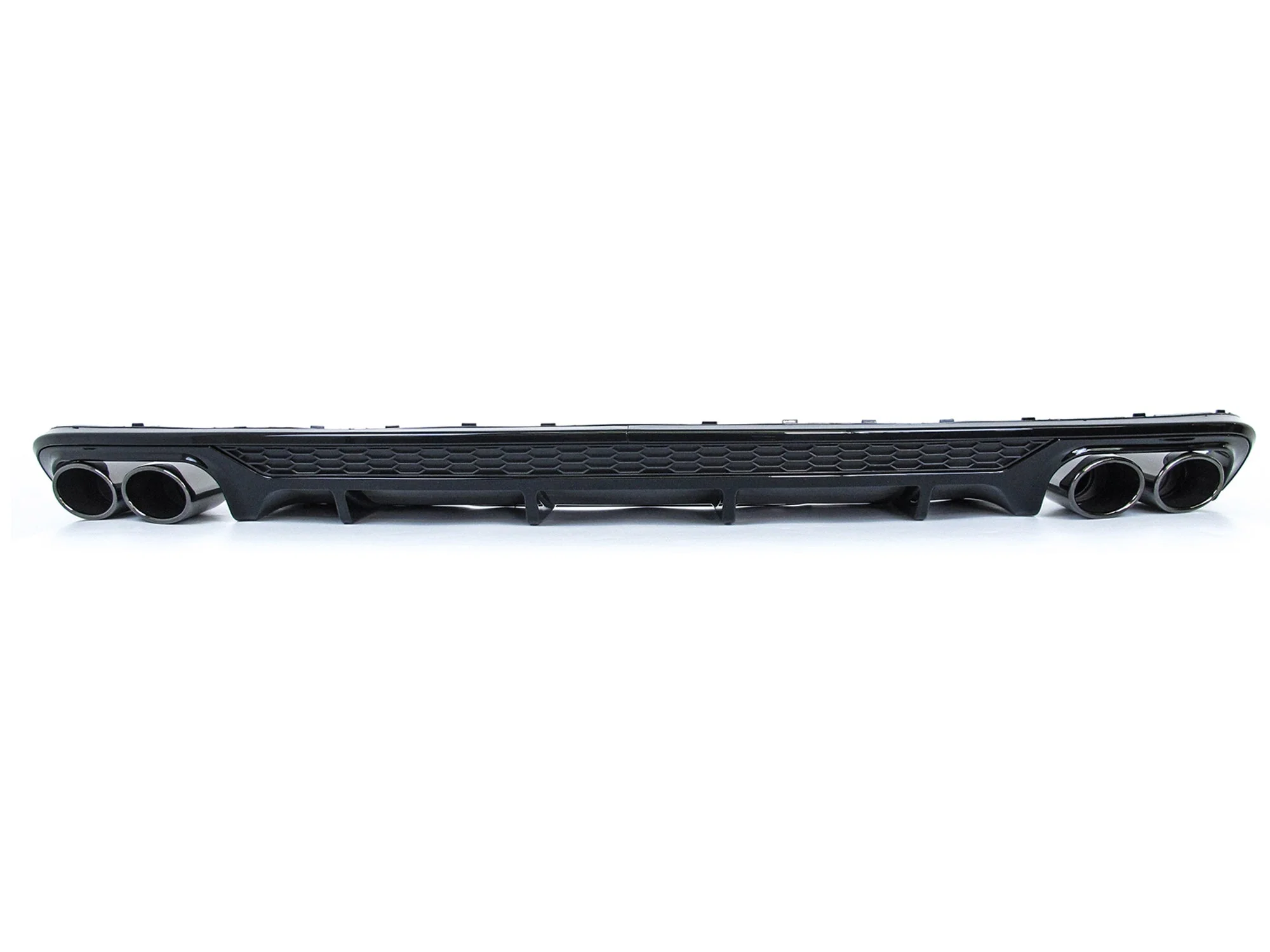 Gloss Black Rear Diffuser + Exhaust Tips For Audi A4 B9 Non-S-Line Sedan 2017–2019 - Image 3