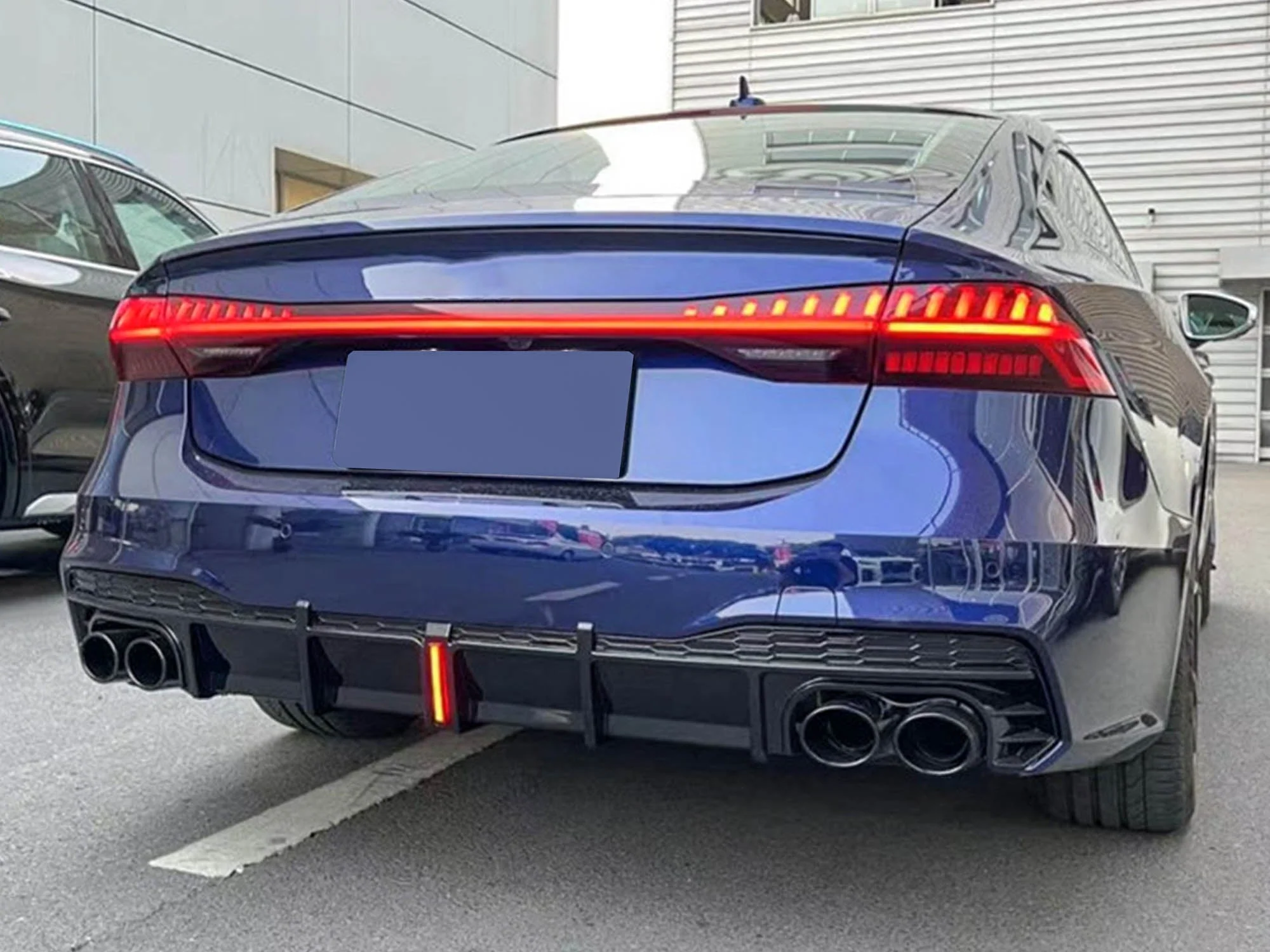 Gloss Black Rear Diffuser Exhaust Tips For AUDI A7 C8 S-line S7 2019-2024 di180 - Image 3