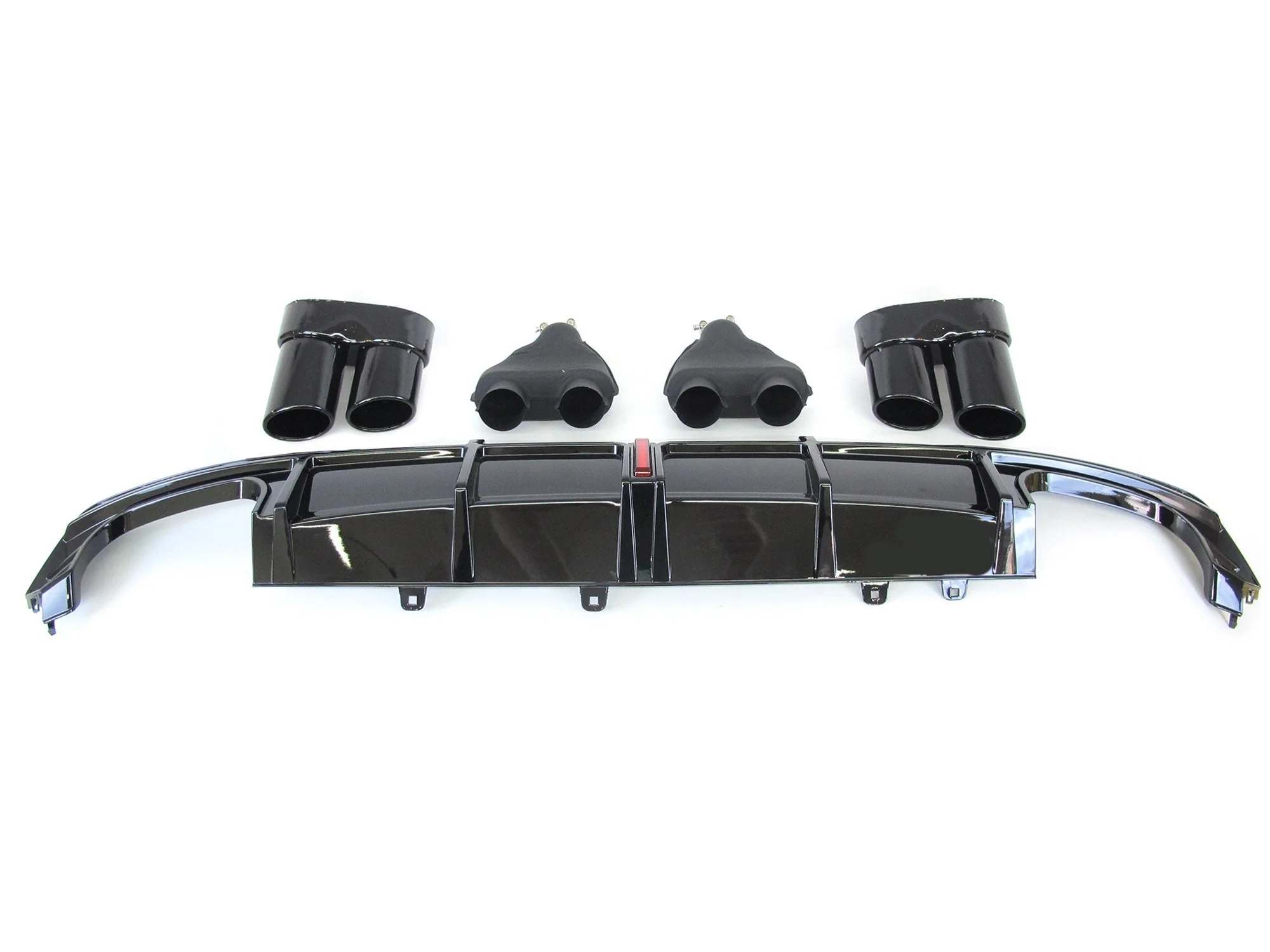Gloss Black Rear Diffuser Exhaust Tips For AUDI A7 C8 S-line S7 2019-2024 di180 - Image 6