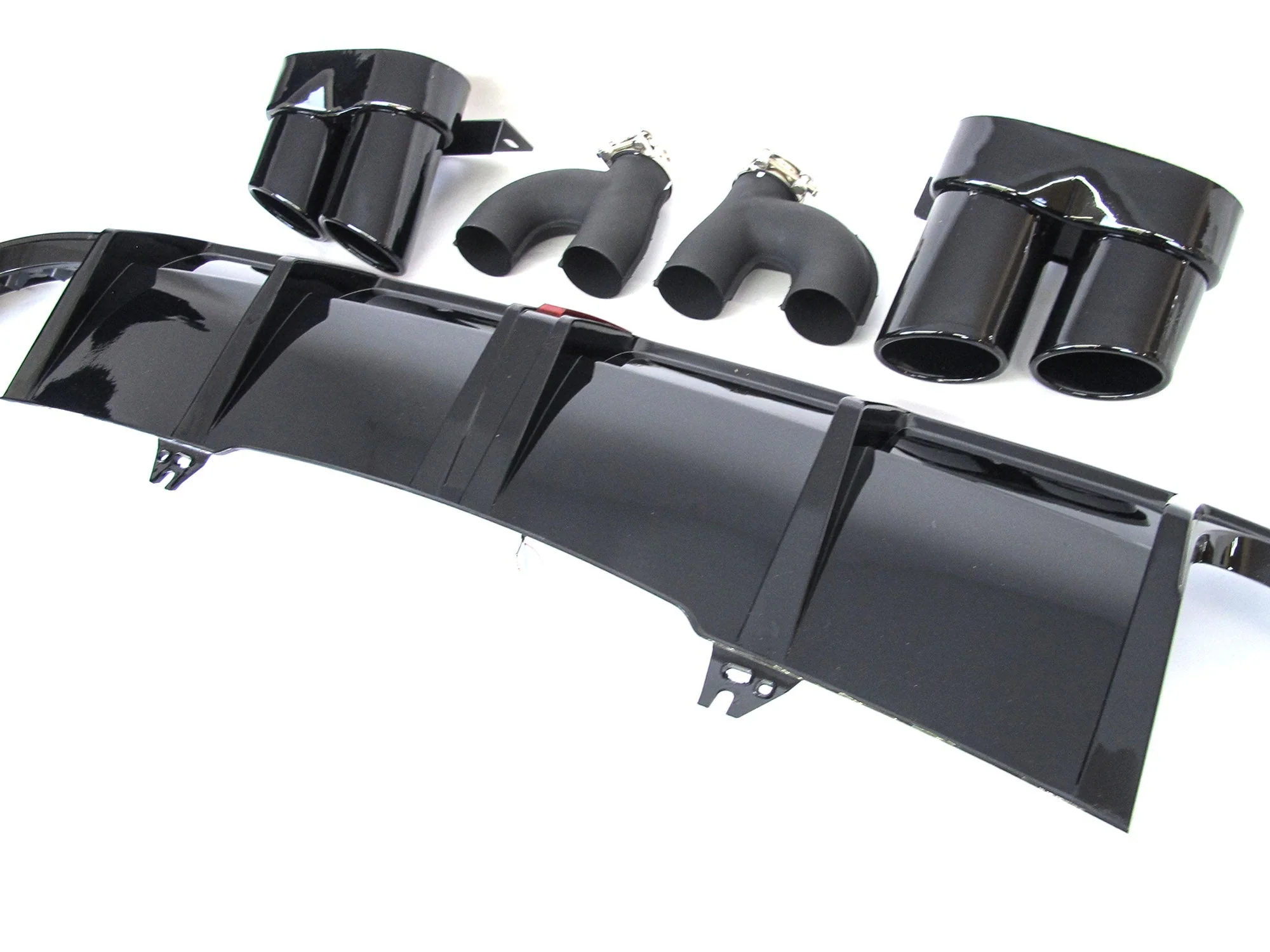 Gloss Black LED Rear Diffuser + Exhaust Tips For AUDI A5 F5 S-line / S5 2020-2024 - Image 6