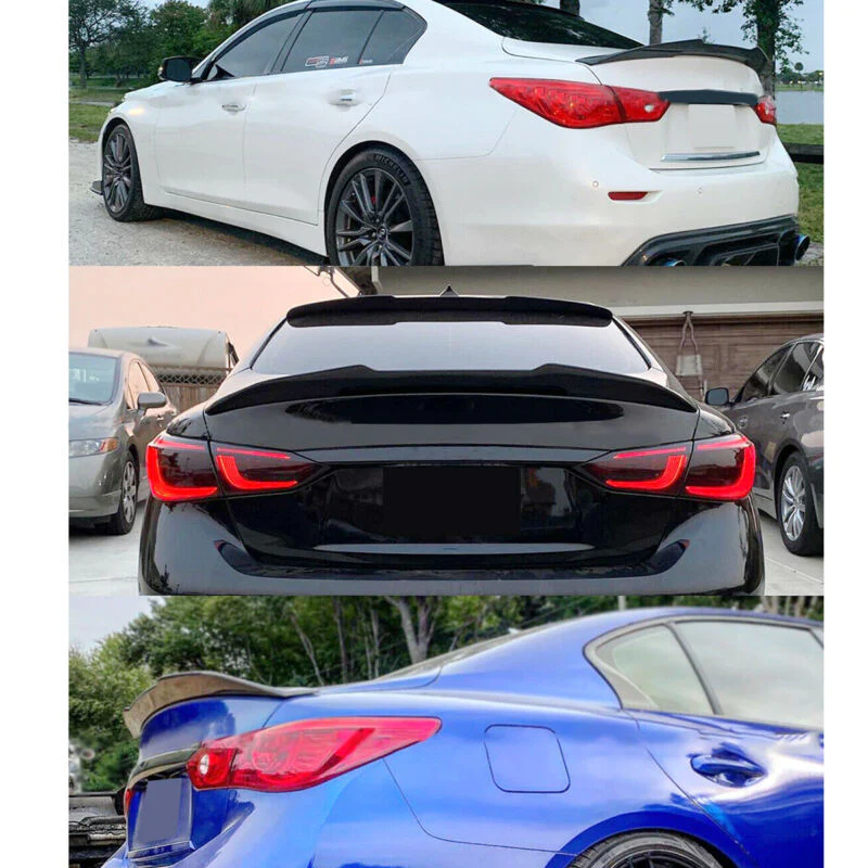 Glossy Black Rear Trunk Spoiler M4 Style fits Infiniti Q50 Q50S 2014-2024 - Image 2