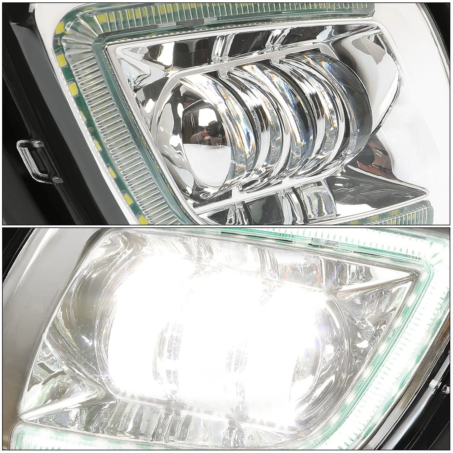 LED Fog Lights Chrome Housing w/ LED Halo For Freightliner Cascadia 2008-2017 - Image 11