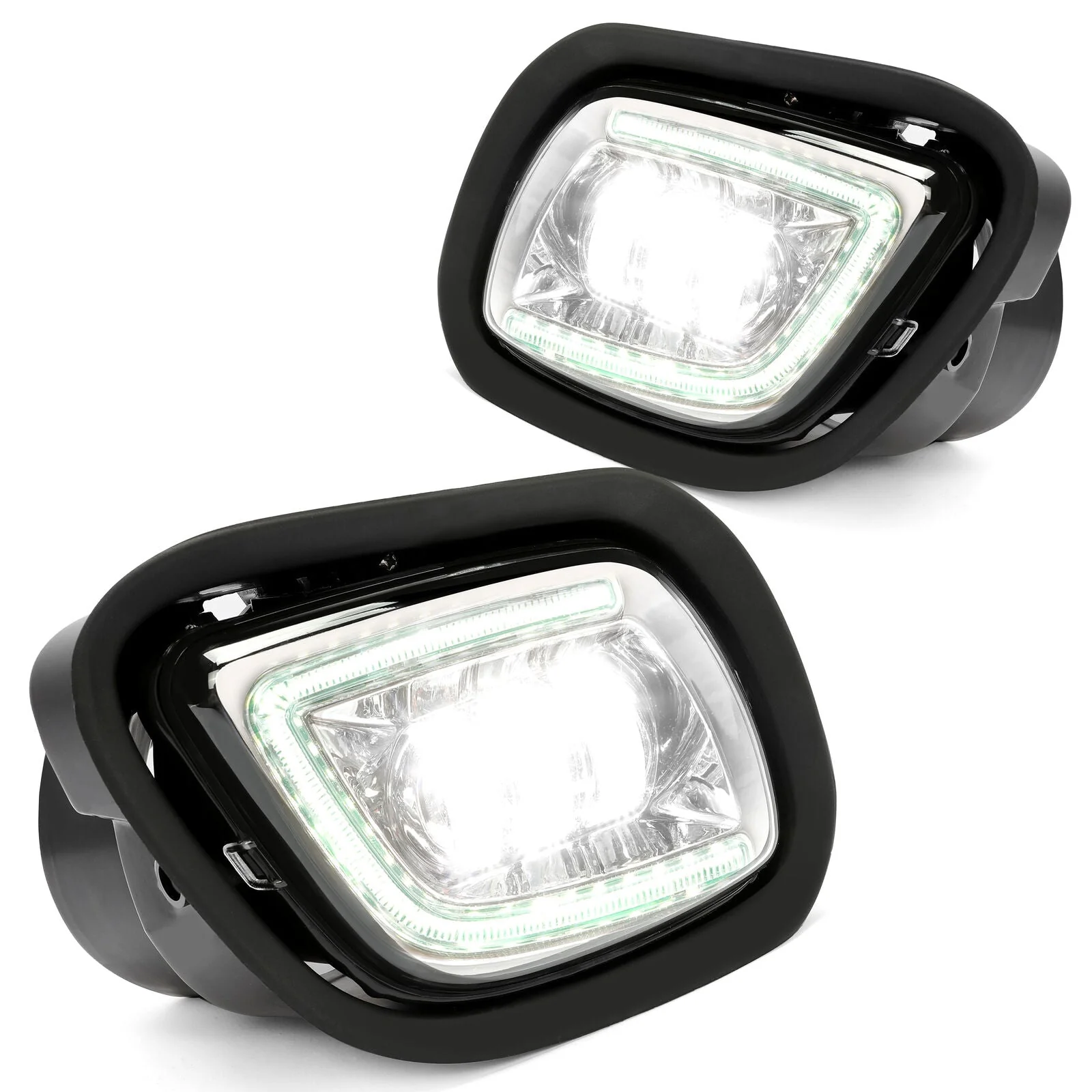 LED Fog Lights Chrome Housing w/ LED Halo For Freightliner Cascadia 2008-2017 - Image 4