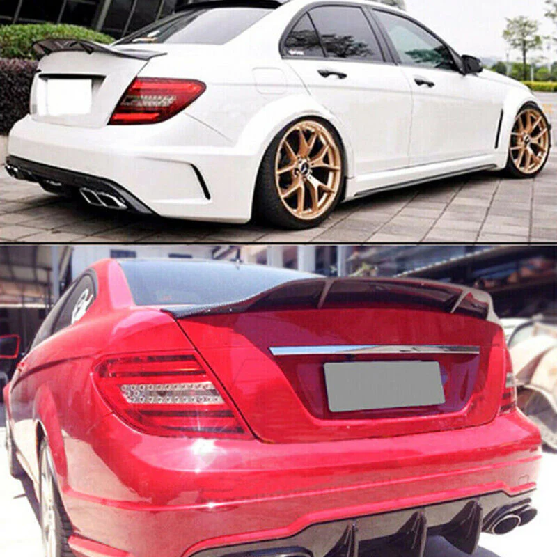 Gloss Black Rear Trunk Spoiler for Mercedes C-Class W204 Sedan C300 C350 2008-2014 - Image 3