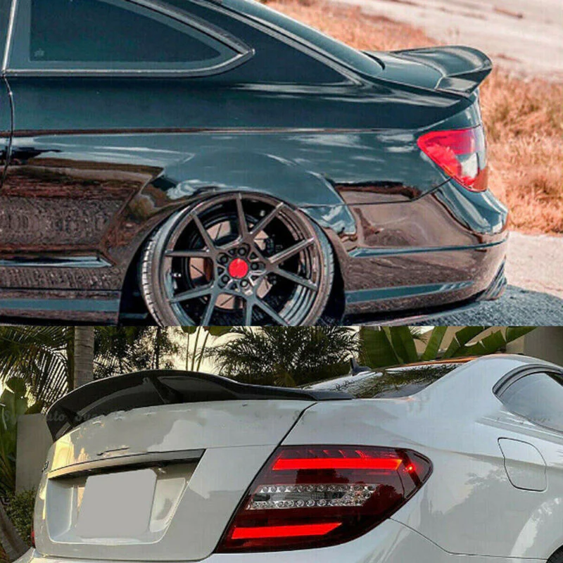 Gloss Black Rear Trunk Spoiler for Mercedes C-Class W204 Sedan C300 C350 2008-2014 - Image 4