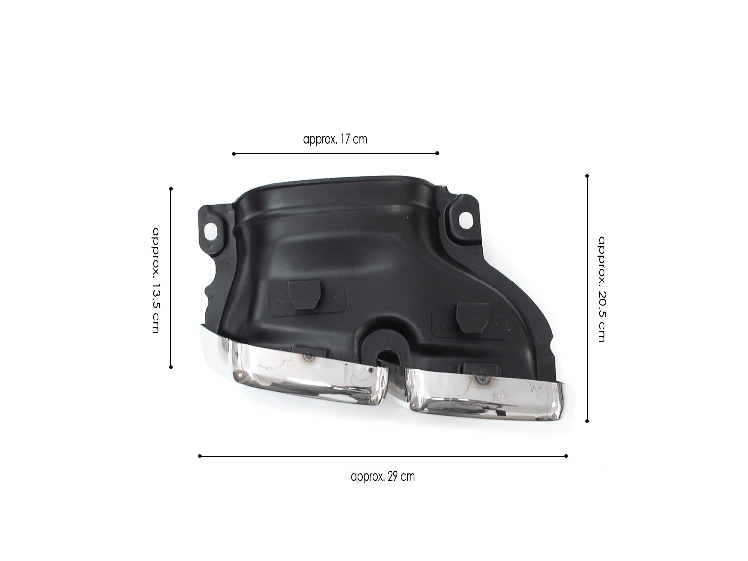 Rear Diffuser + Chrome Exhaust Tips For Mercedes W205 C300 C250 Sedan Non-AMG 2015-2021 - Image 12