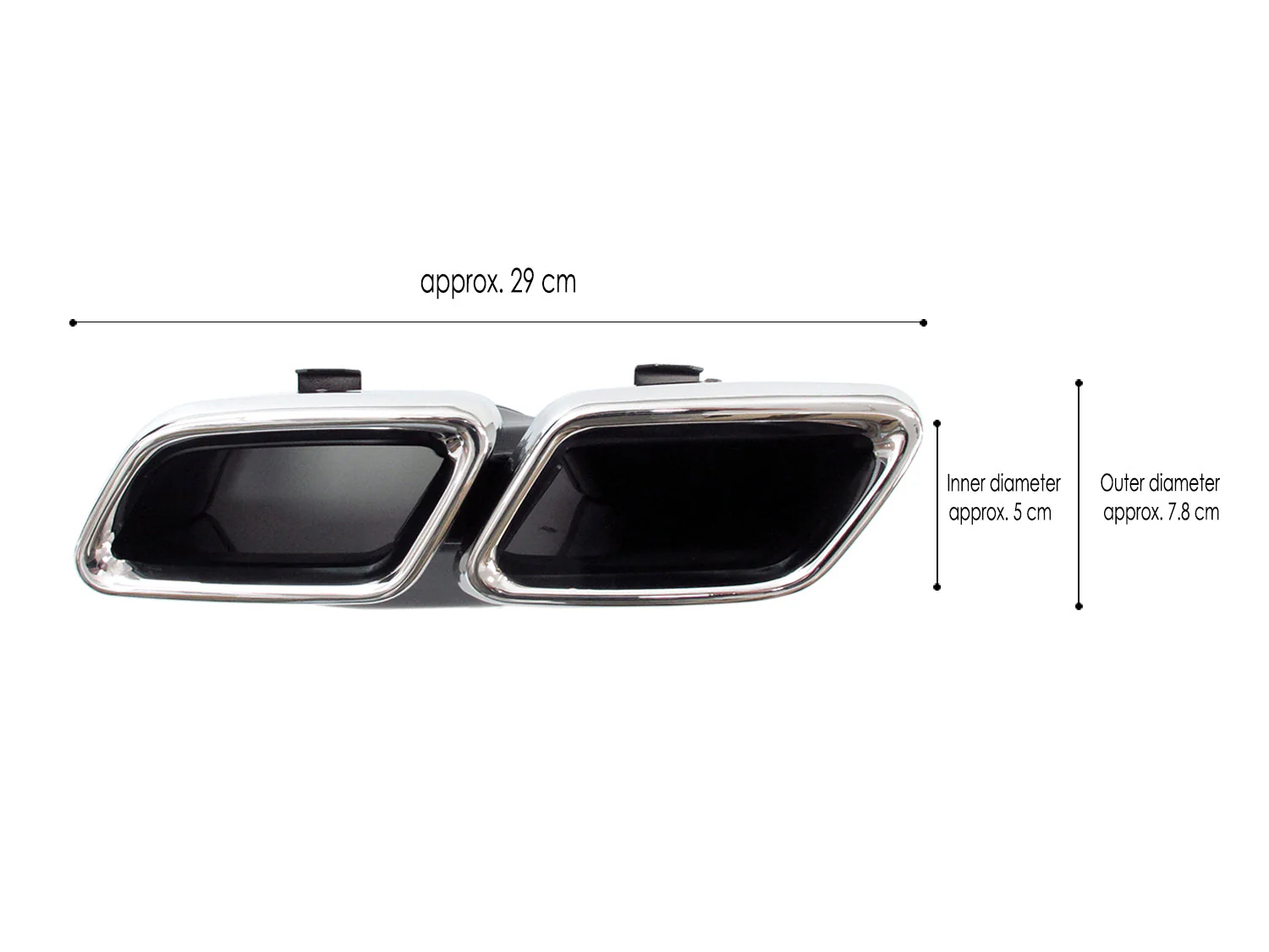 Rear Diffuser + Chrome Exhaust Tips For Mercedes W205 C300 C250 Sedan Non-AMG 2015-2021 - Image 13