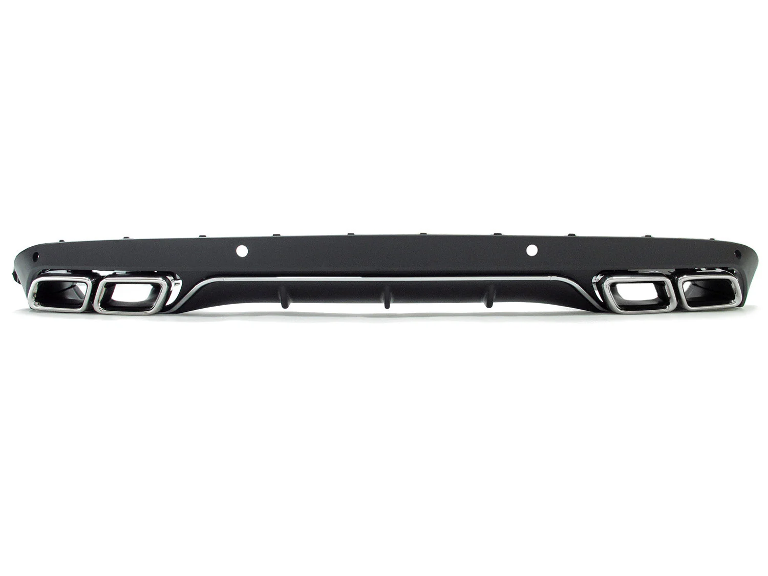 Rear Diffuser + Chrome Exhaust Tips For Mercedes W205 C300 C250 Sedan Non-AMG 2015-2021 - Image 6