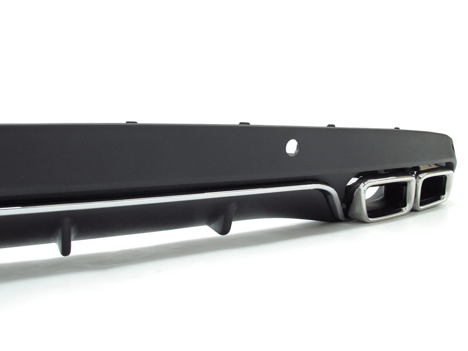 Rear Diffuser + Chrome Exhaust Tips For Mercedes W205 C300 C250 Sedan Non-AMG 2015-2021 - Image 8